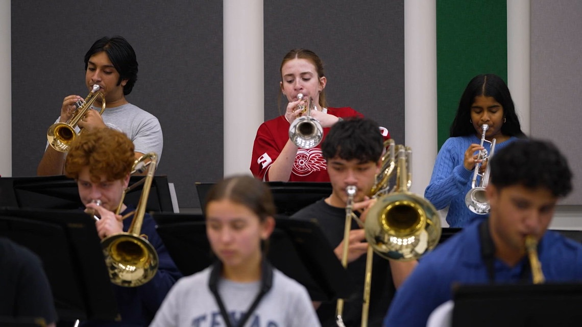 Band director Lown: “(We're) working hard not only on playing notes and rhythms right, but getting the style and the vibe right.”