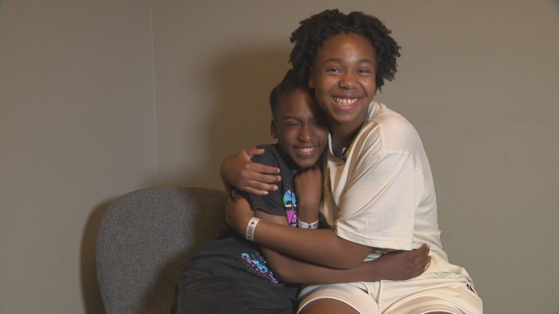 Sisters Kennedy, 12, and Aaniyah, 11, are living apart in foster care, but dream of a forever home together. 