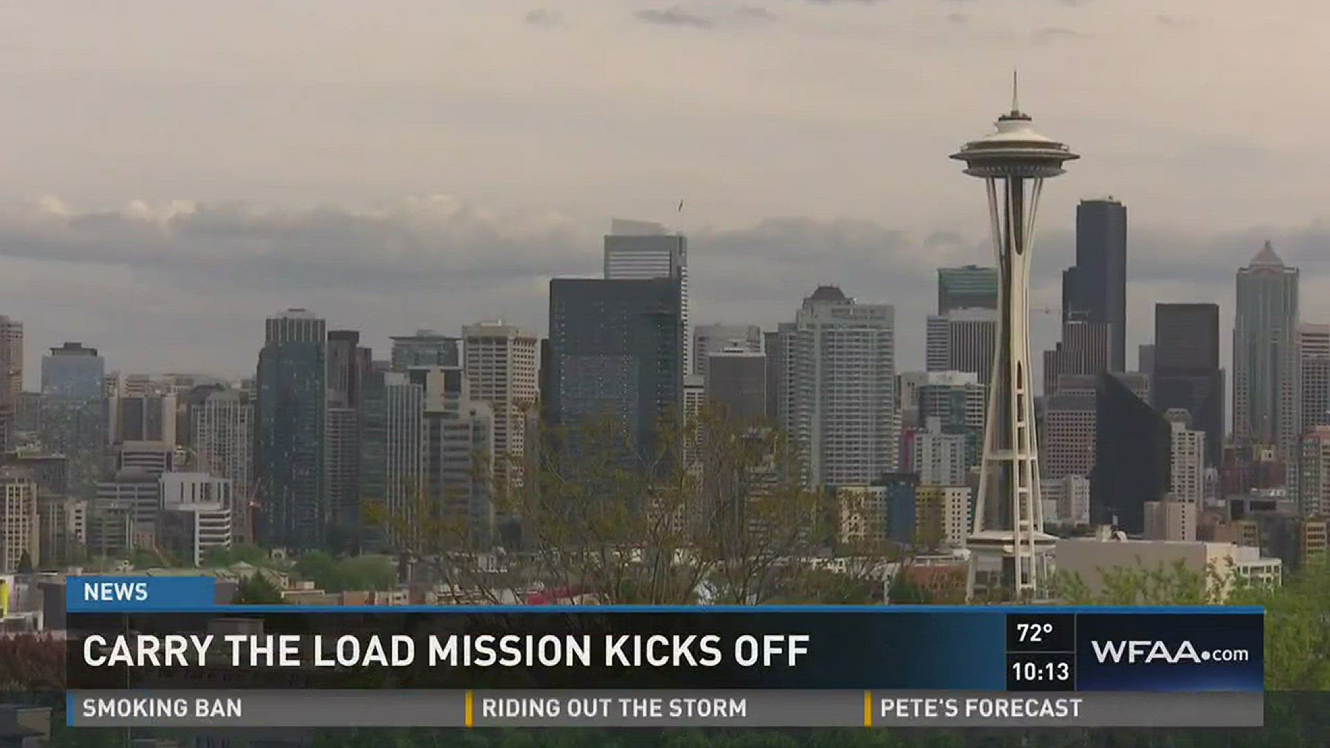 News 8's Jason Wheeler is in Seattle as Carry The Load begins one of its two relays from America's East and West Coasts to Dallas.
