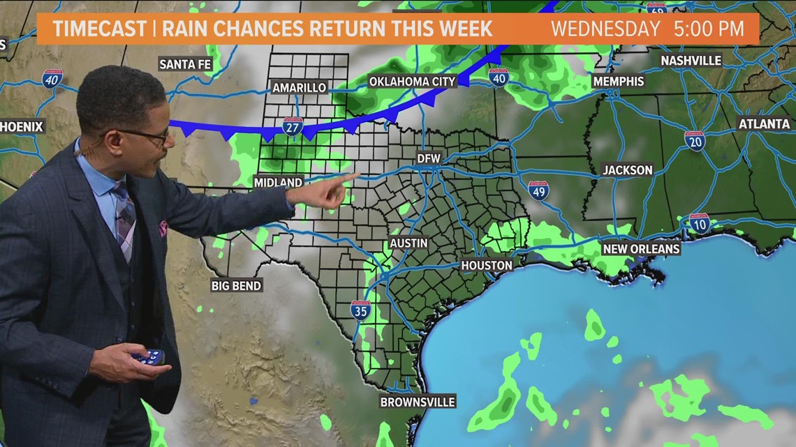 DFW weather: Latest rain chances, timing for this week | wfaa.com