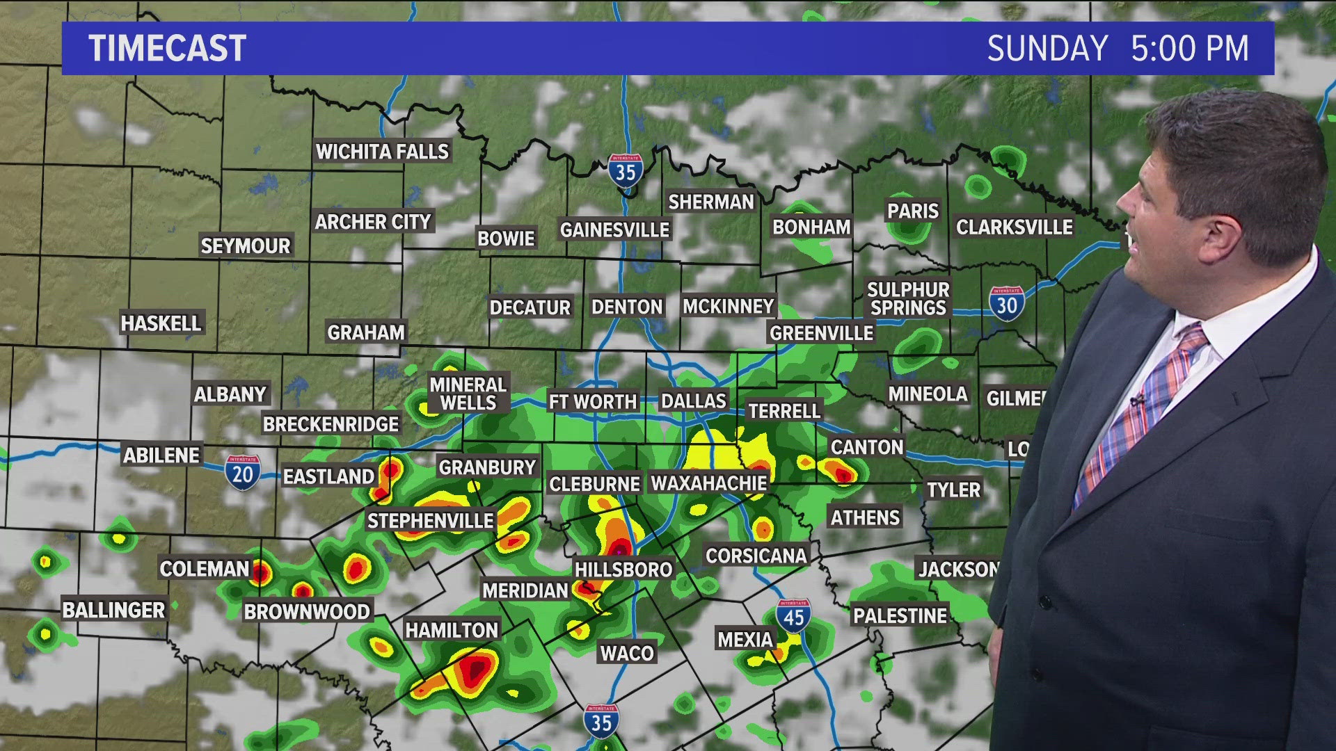 There's a chance for some scattered rain across the Metroplex on Sunday.