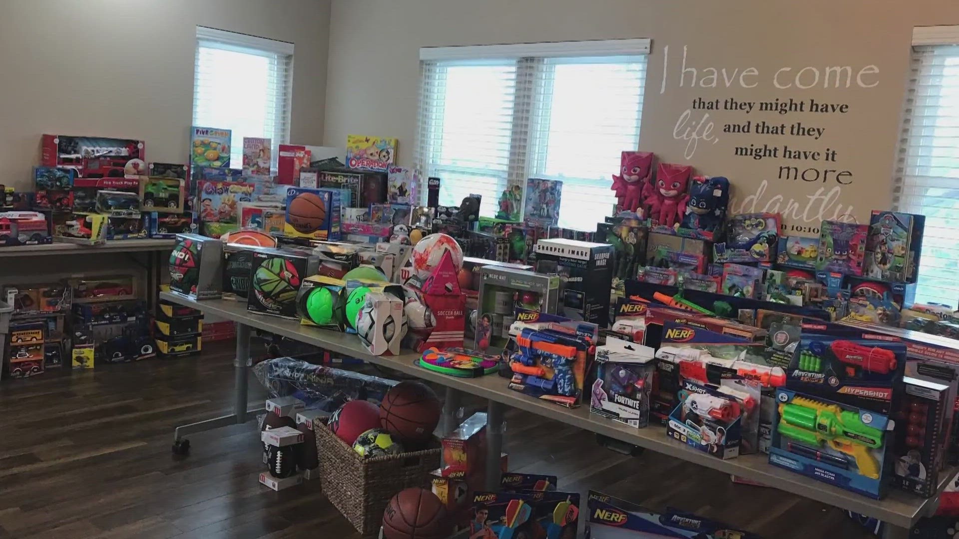 Interfaith Family Services in Dallas helps to make Christmas wishes come true with a makeshift store for parents to pick out gifts.