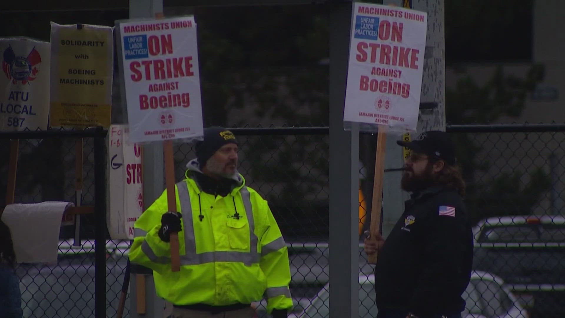 Striking workers are demanding Boeing bring back a defined pension.