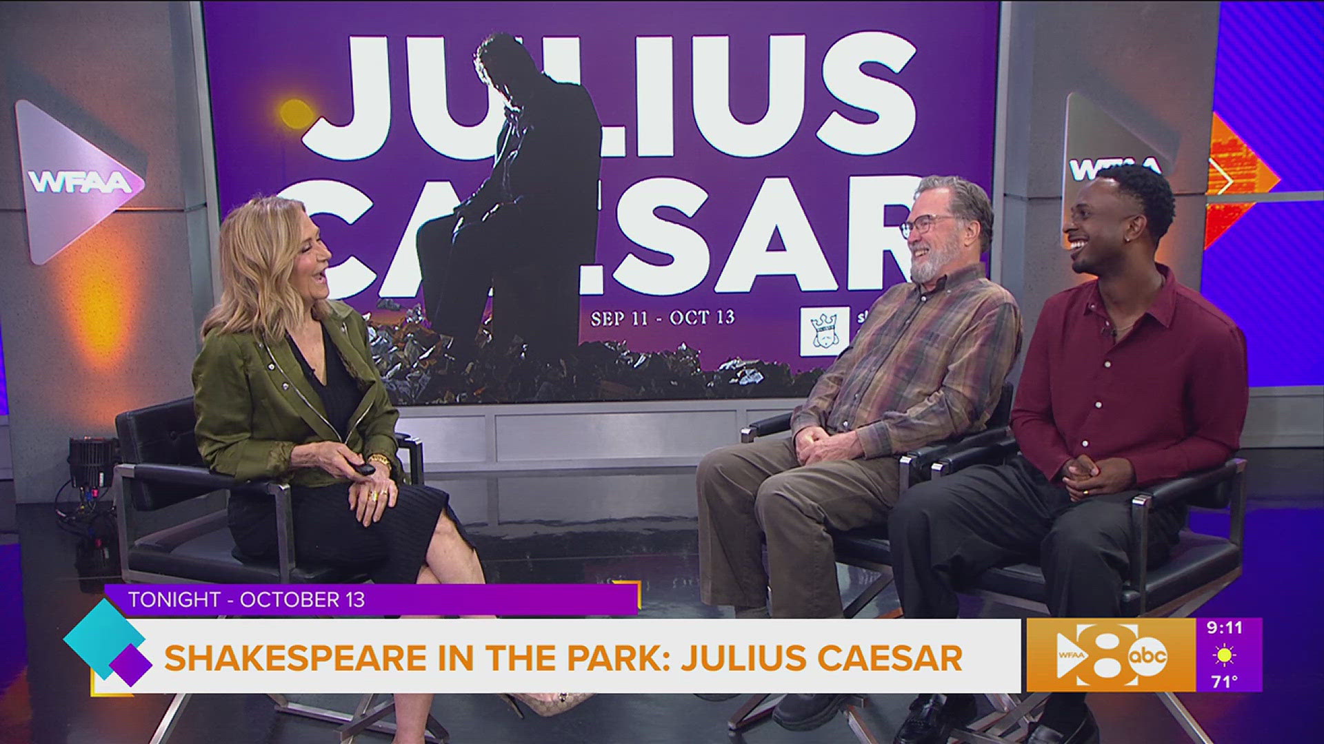 Shakespeare Dallas stars T.A. Taylor and Caleb Mosley tell us about their production of  "Julius Caesar" September 13-October 13 at Samuell-Grand Amphitheater.