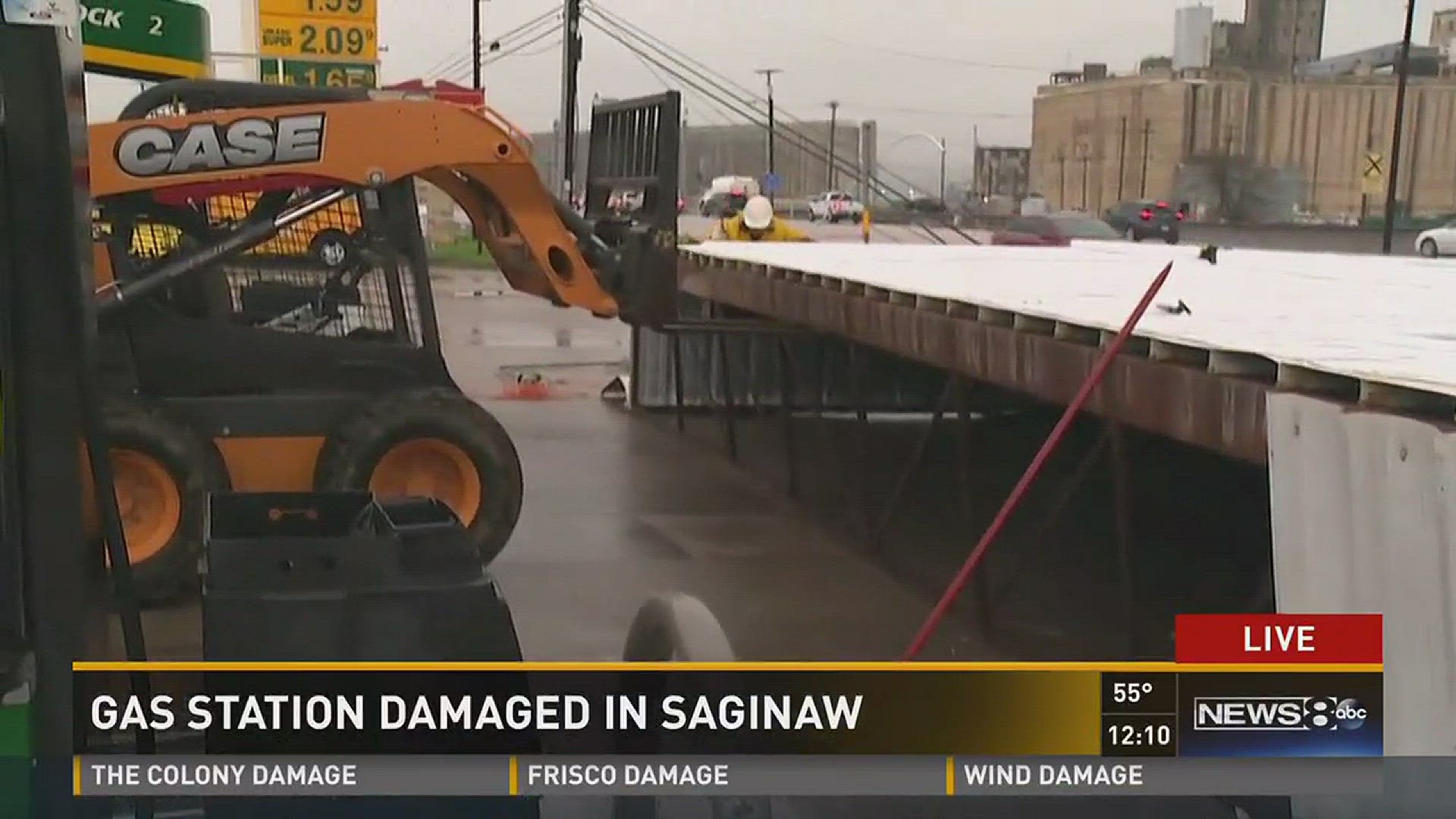 Gas station damaged in Saginaw