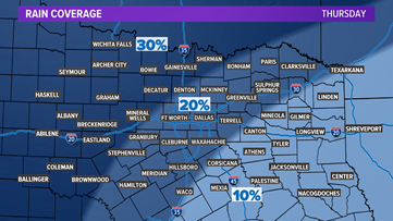 A little rain possible Thursday. Plus, the below normal temperatures continue for now. Enjoy them while you can!