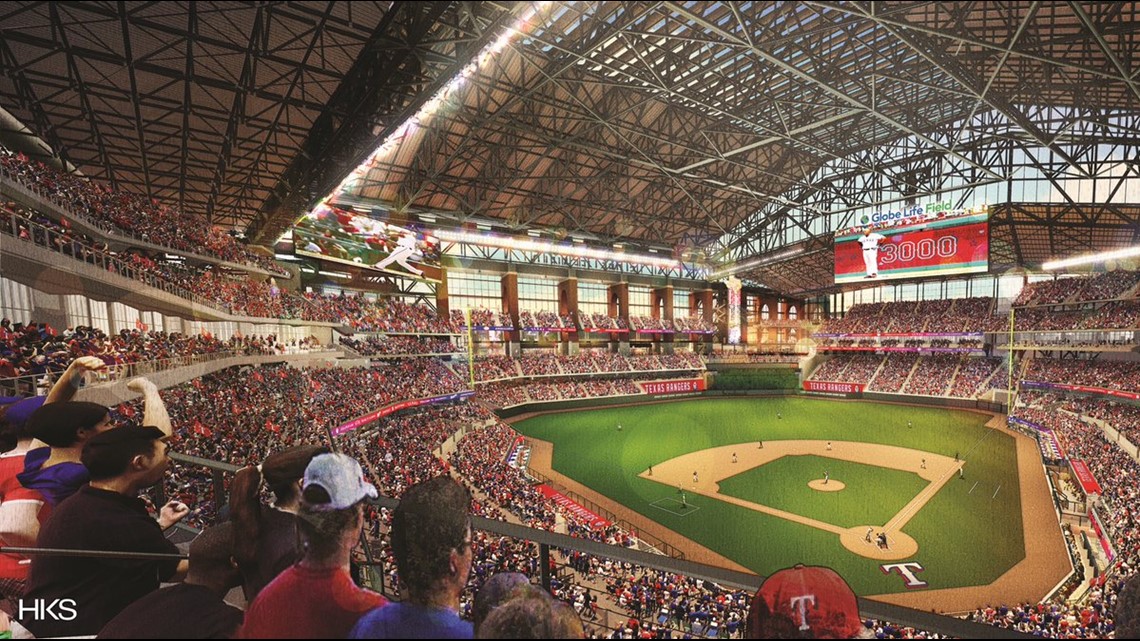 Inside the Texas Rangers Field House in Arlington Texas. Fully air  conditioned and covered, some calling it a barn. First totally in closed  professional ballpark Stock Photo - Alamy