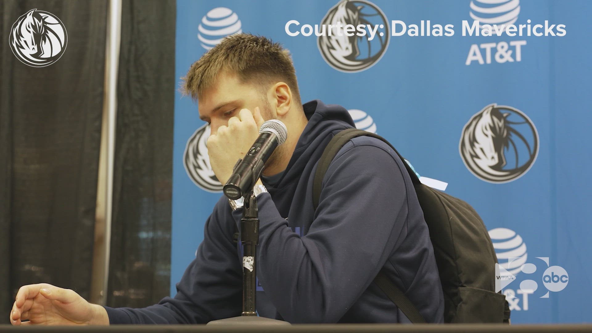 Luka Doncic, Kyrie Irving and Jason Kidd speak to the media following the team's 116-108 loss to the 76ers.