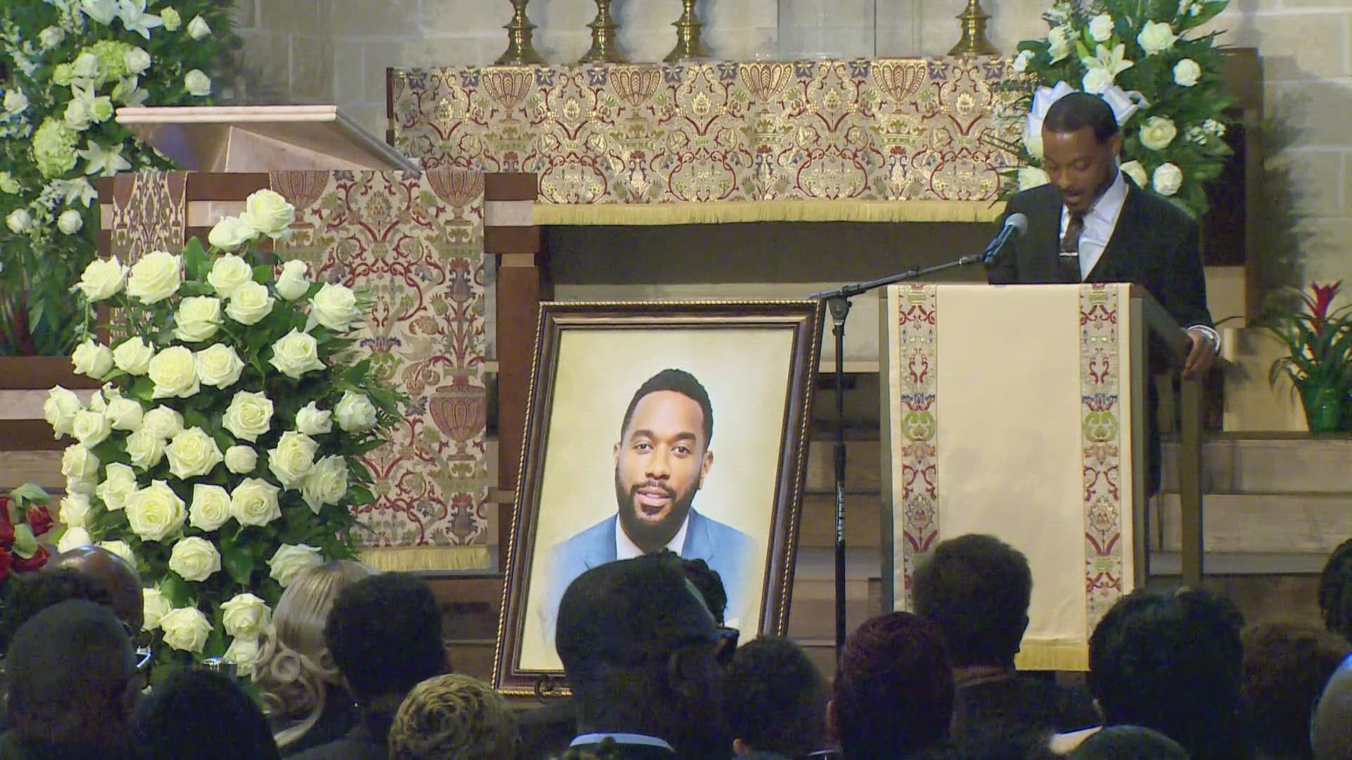 Hundreds gathered at Cathedral of Hope Church to remember Myers-Hill.