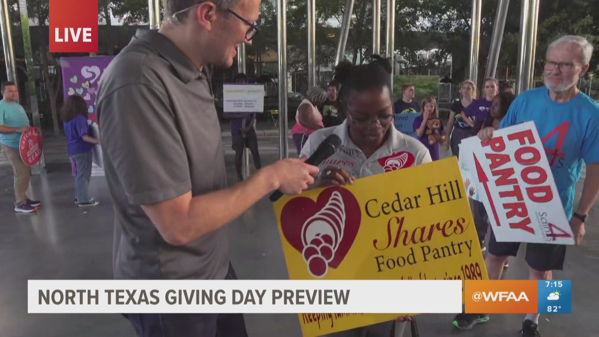 We're still about two months away from North Texas Giving Day, but WFAA's Sean Giggy is live at Klyde Warren Park to preview nonprofits who need help!