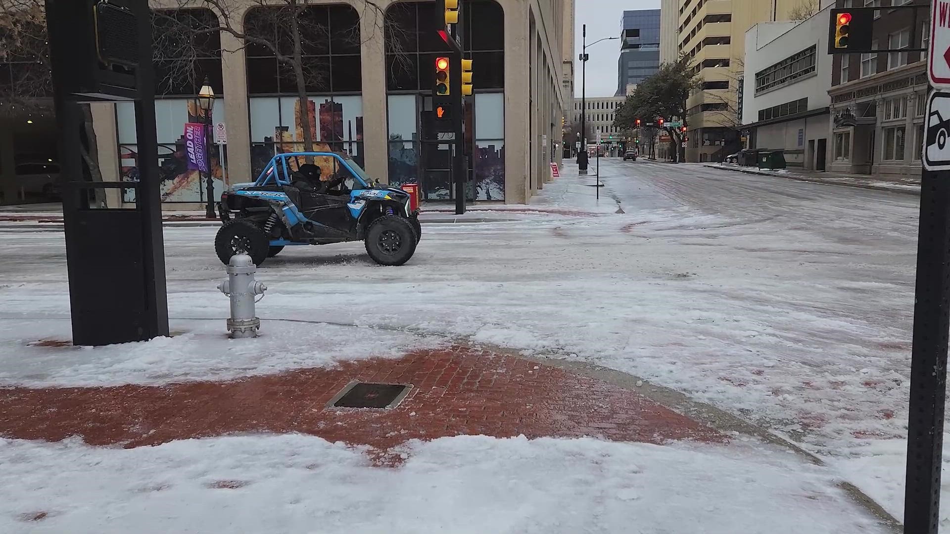 As many across North Texas continue to deal with severe winter weather, some people decided to break out their 4-wheelers for a quick joyride.