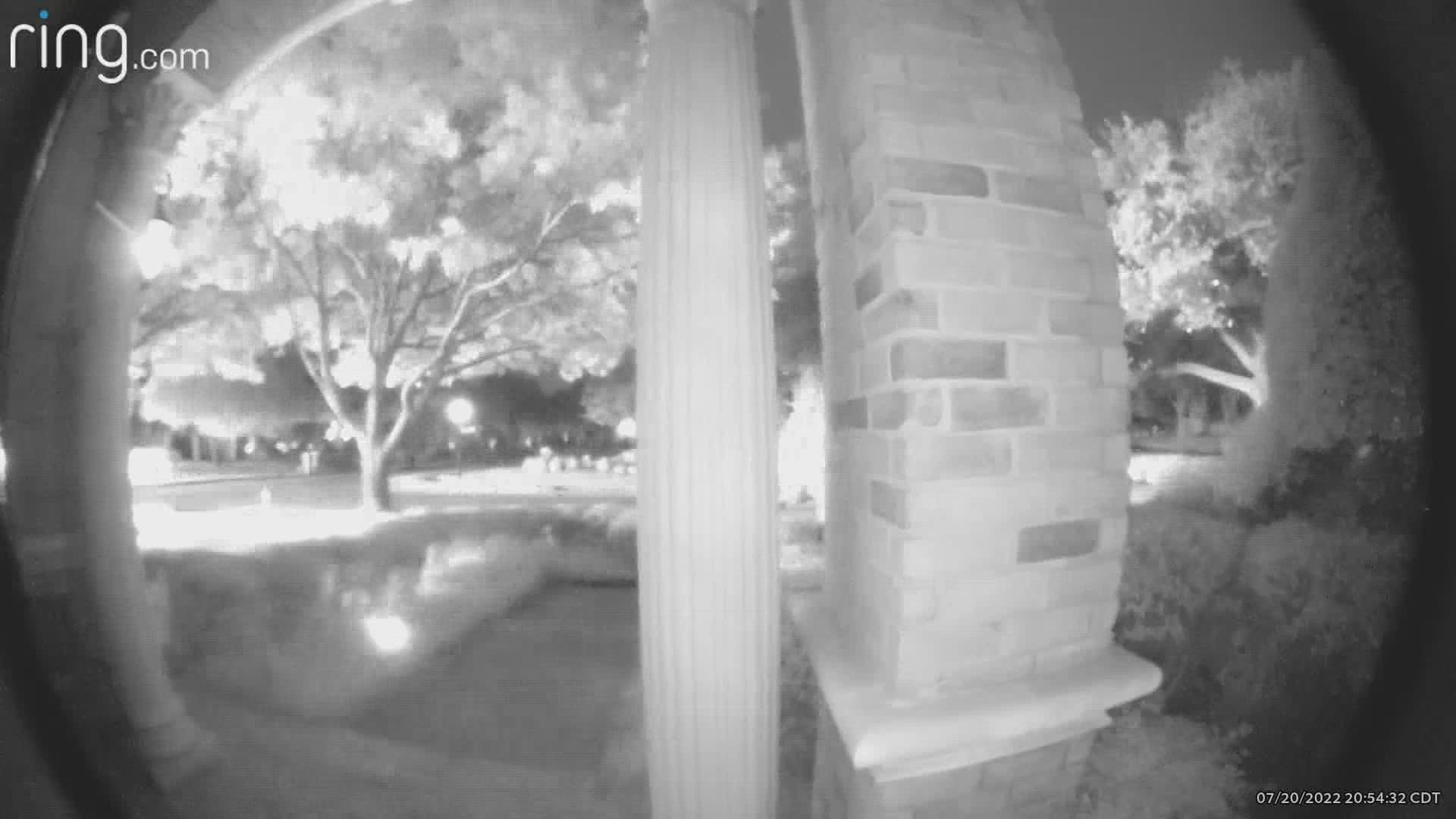 Here's what one nearby doorbell camera captured Wednesday night.
