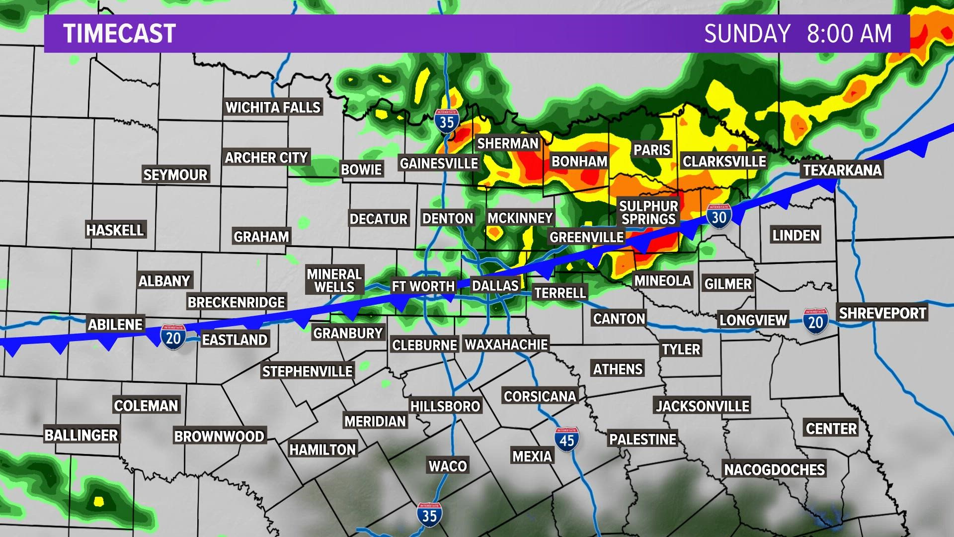 Weekend rain timeline