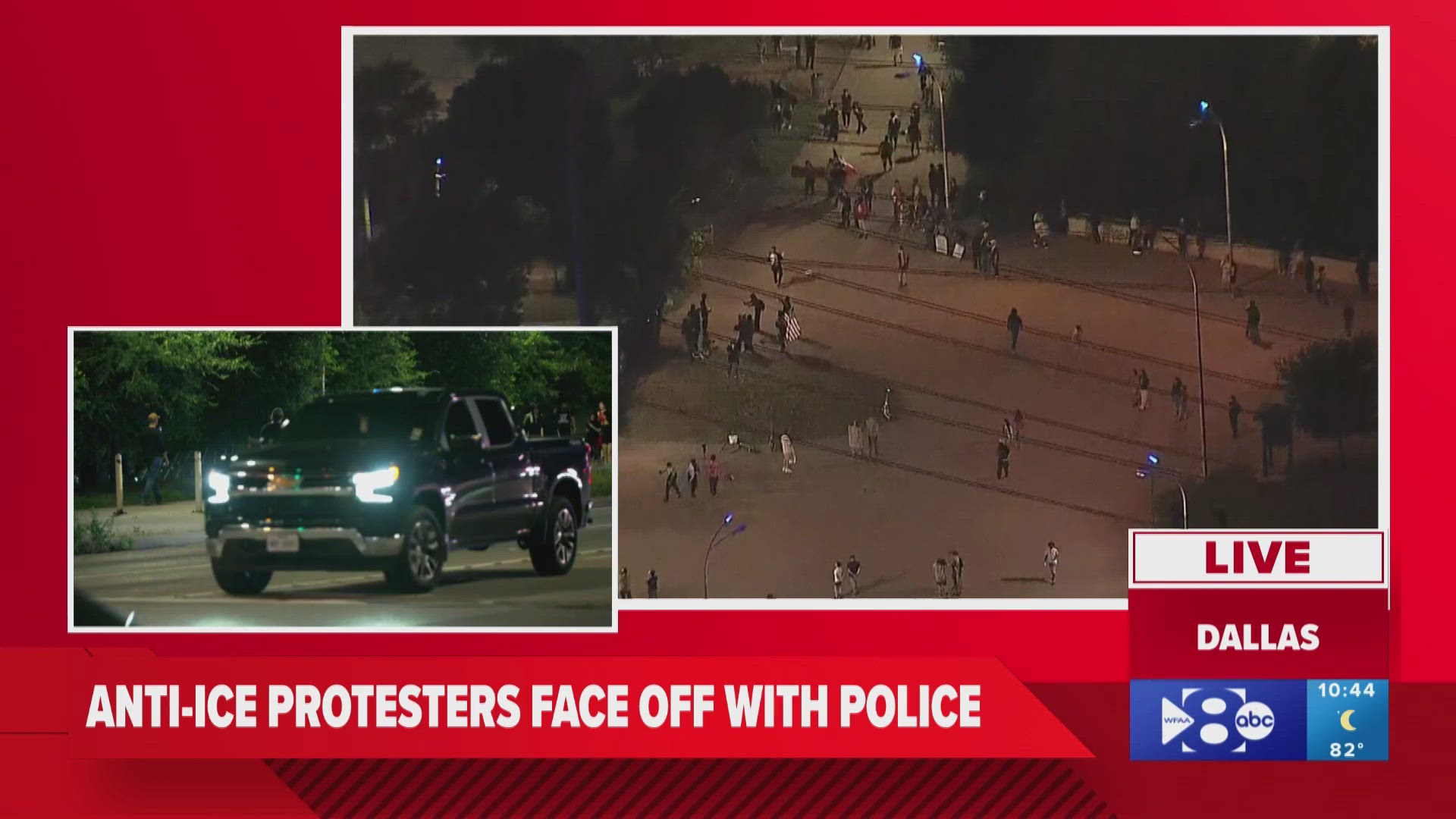 Dallas police officers moved in, dispersing a crowd of anti-ICE protestors near the Margaret Hunt Hill Bridge.