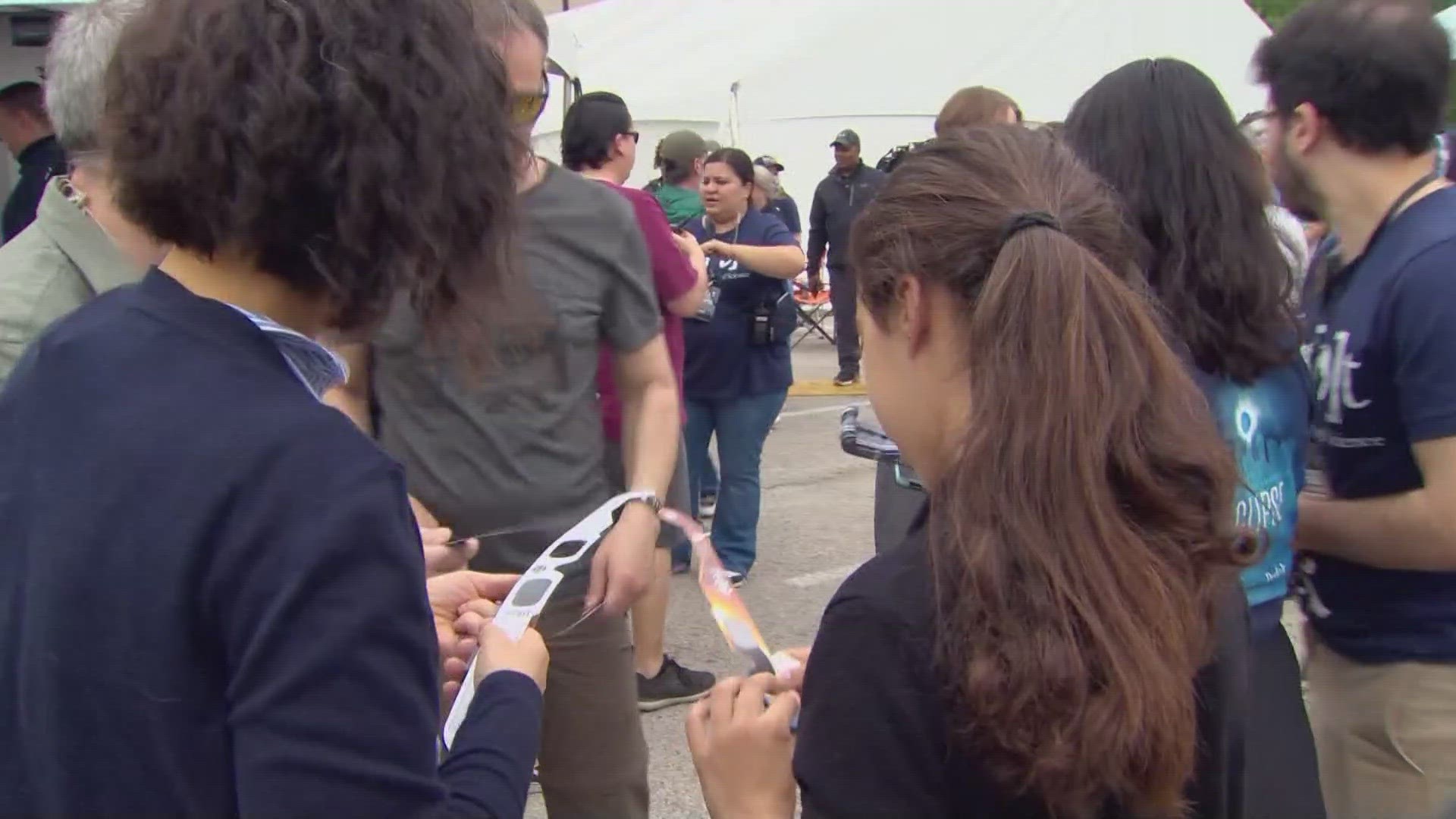 Sean Giggy and Mariel Ruiz are with Perot's Museum of Science ahead of WFAA's eclipse watch party. Chris Sadeghi was in Mesquite for the Solar Eclipse Rodeo.