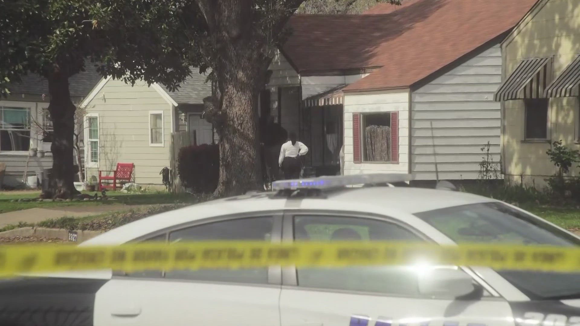 Police said they found an abandoned vehicle on Harry Hines Boulevard. The vehicle registration then led police to a home on Gilford Street.