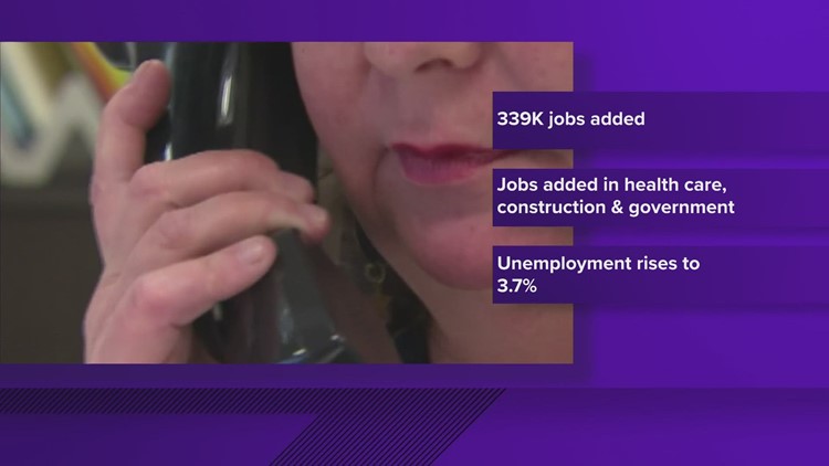 339,000 jobs added in the US last month, new report shows