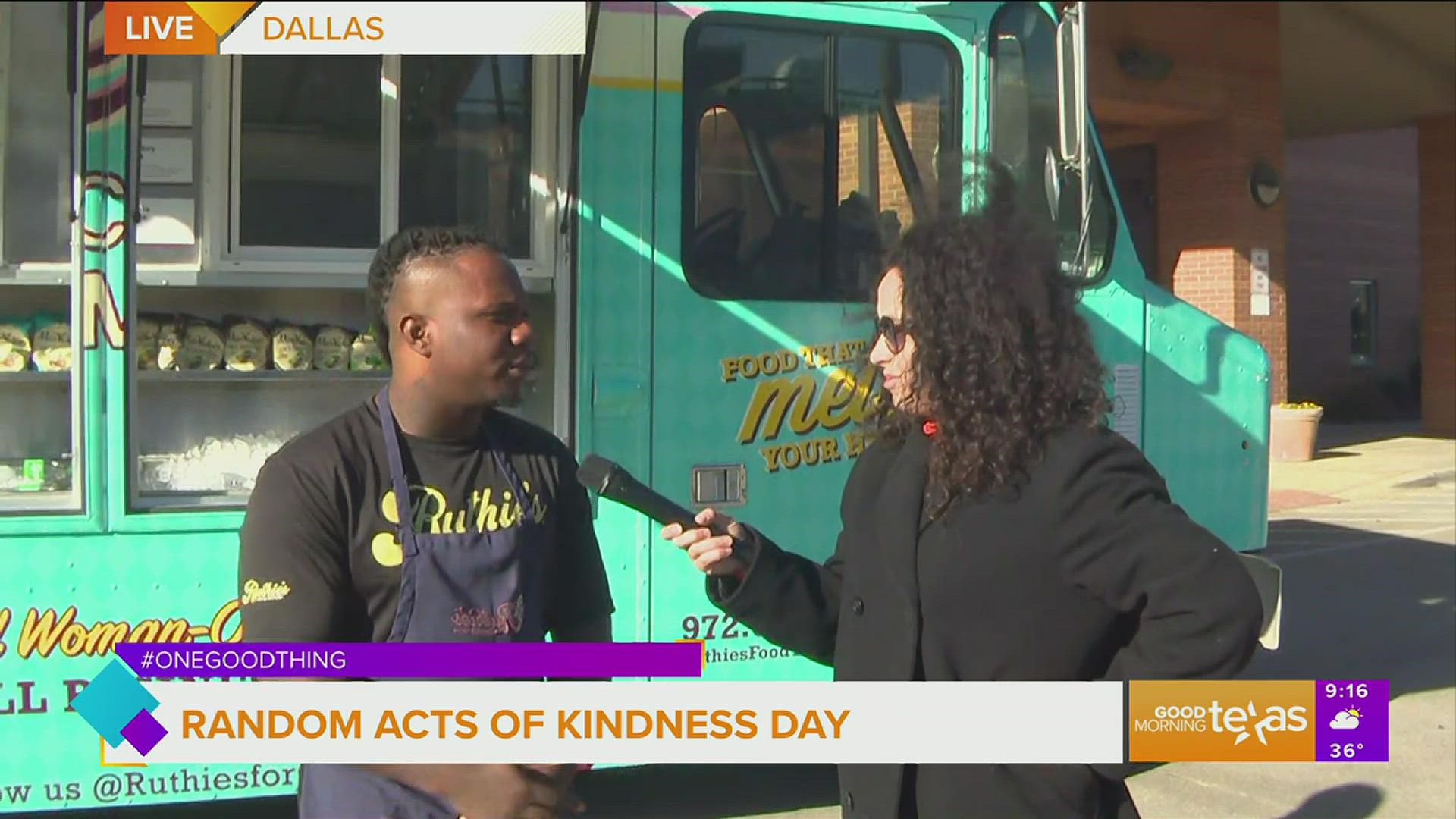 It's Random Acts of Kindness Day, so we sent Hannah to Ruthie’s Food Truck to help spread a little love.