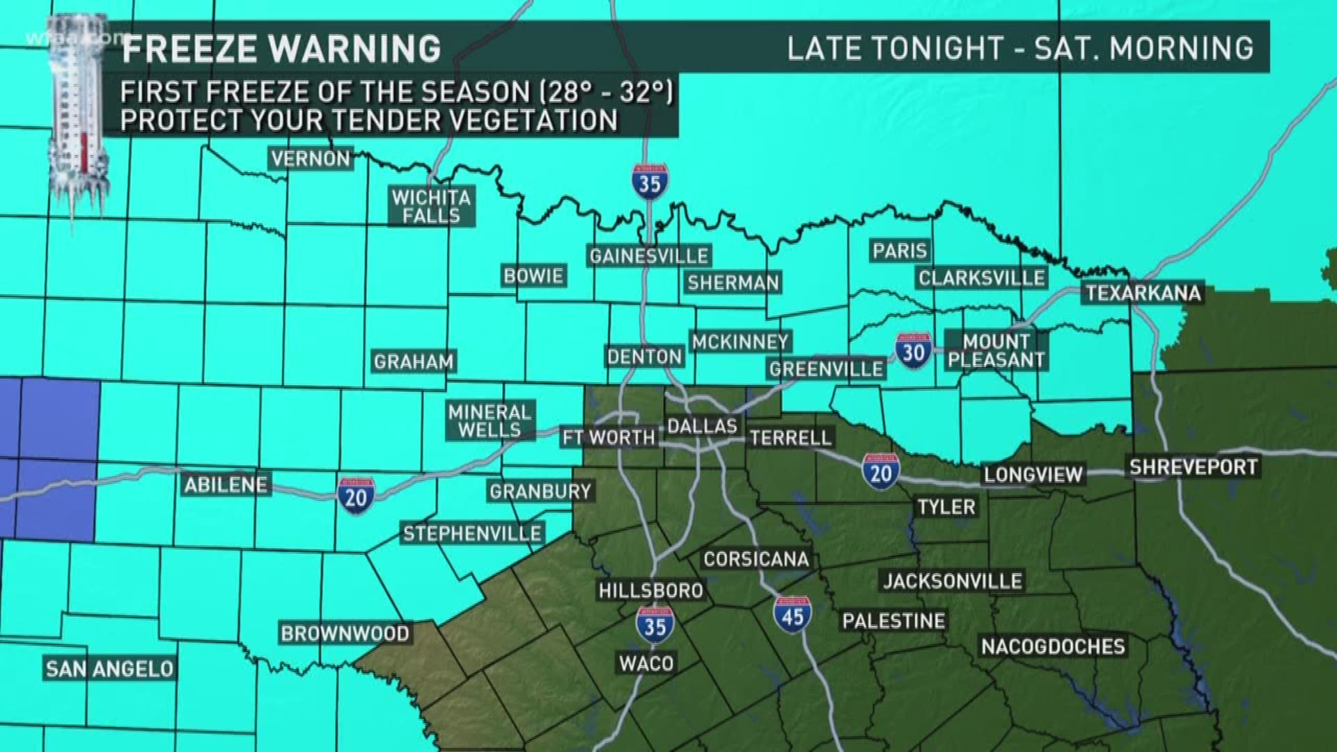 First freeze of the season for many Saturday morning | wfaa.com