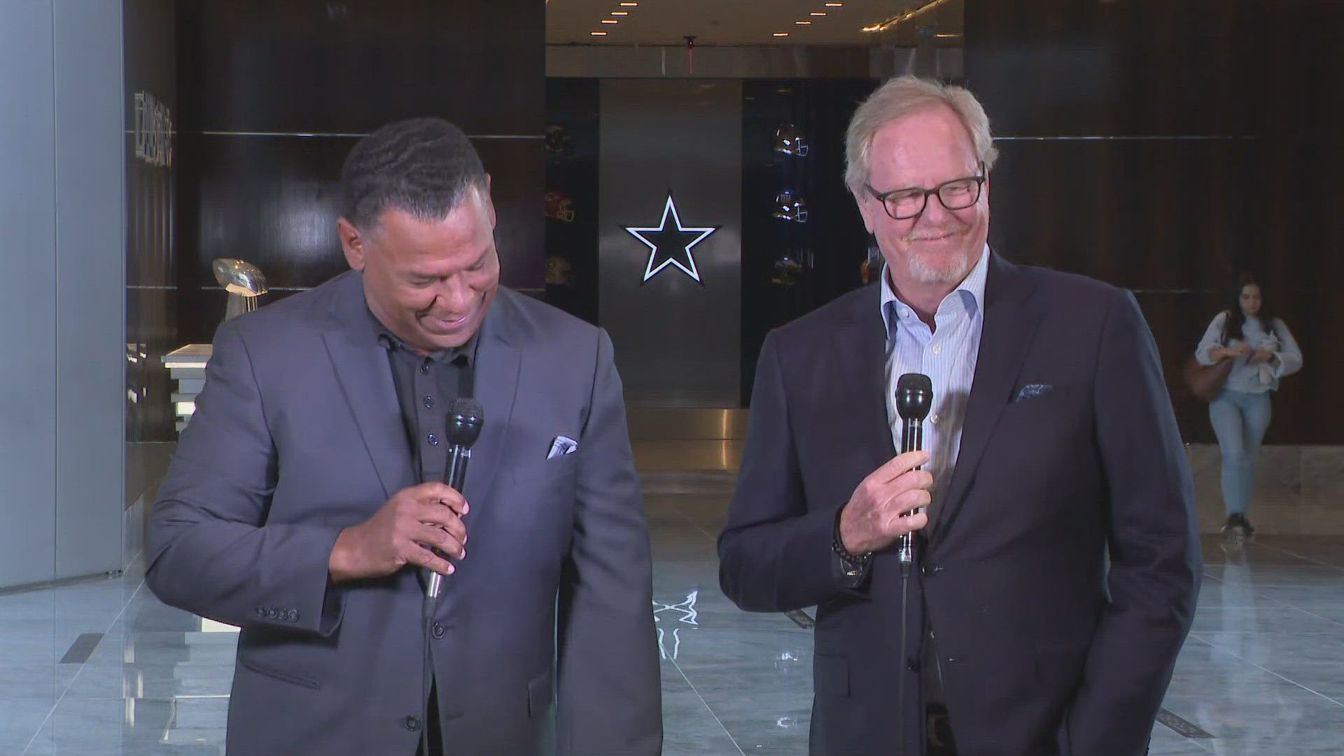 The livestream video by Jamie Foxx was taken at Cowboys training camp several years ago in which Jones appears to jokingly refer to size of a player’s private parts.