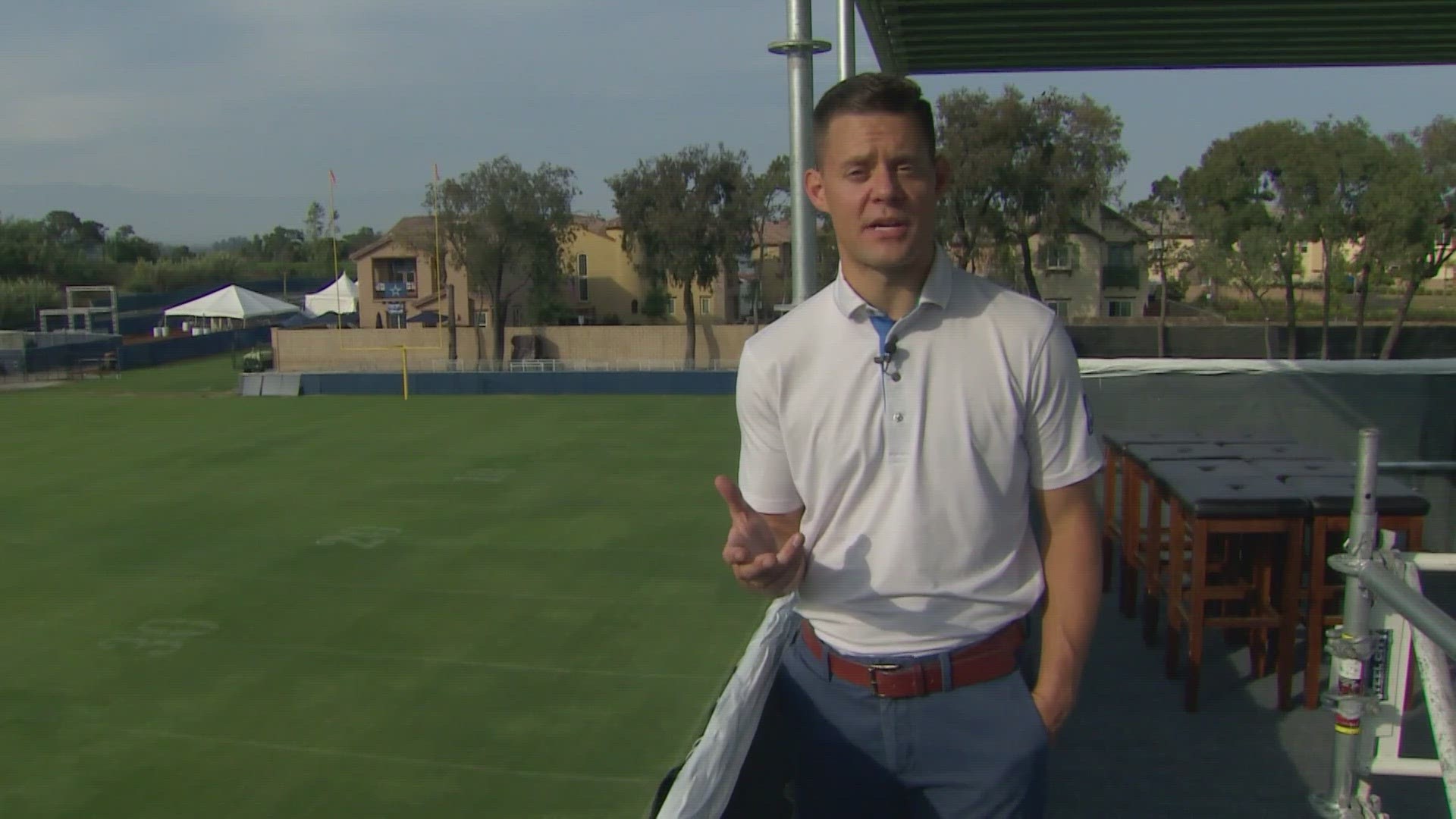WFAA's Mike Leslie gives us a tour of the Dallas Cowboys training camp facility in Oxnard, California.