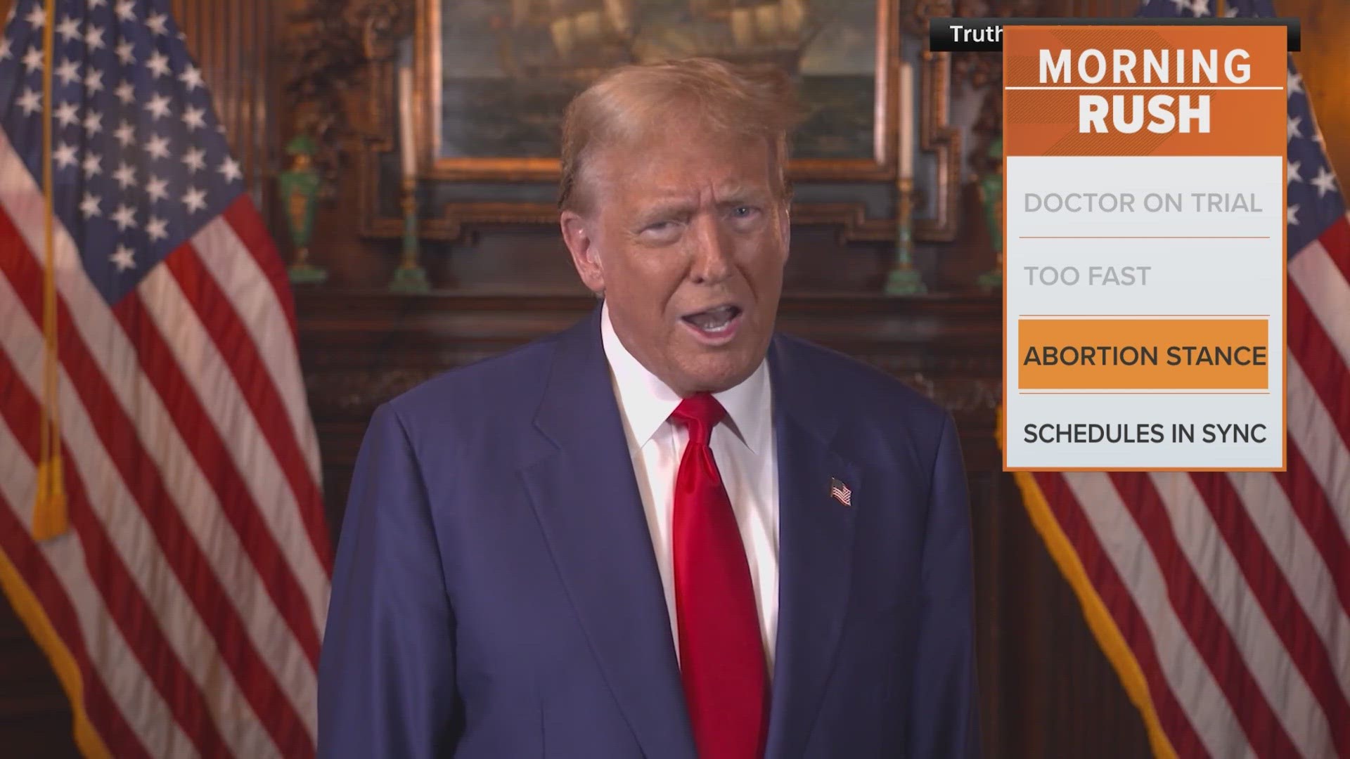 In a video posted to Truth Social, Trump said he believes abortion rights should be left up to the states.