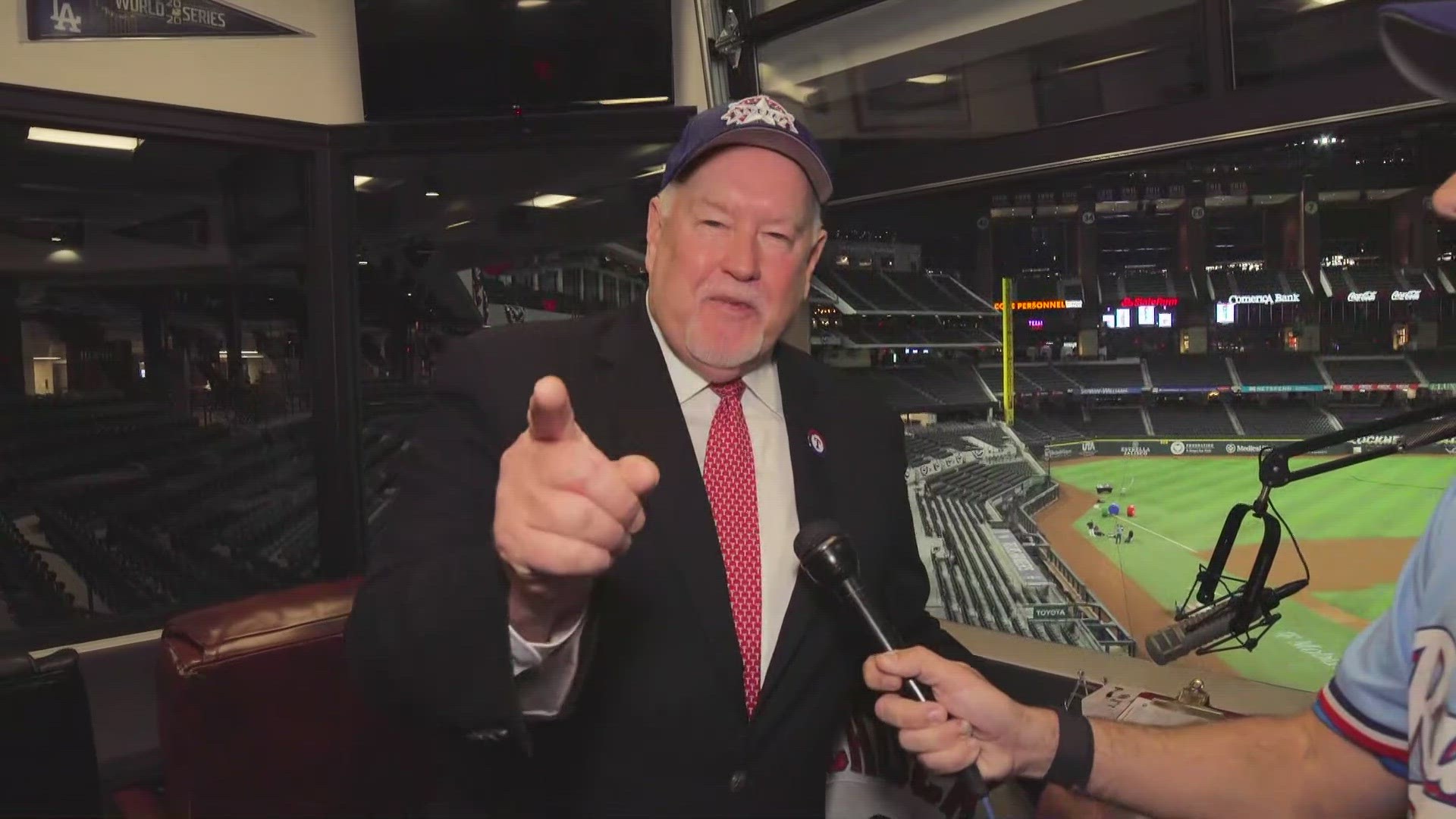 WFAA's Chris Sadeghi talked to Chuck Morgan ahead of the Rangers' 2023 Opening Day game.