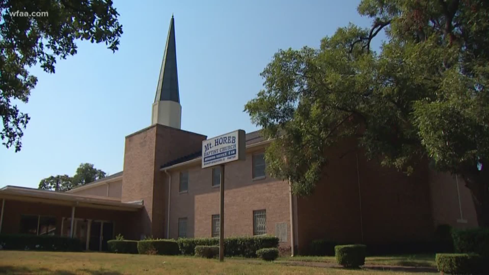 Surveillance video shows burglars stealing air conditioner condensers from Mt. Horeb Baptist Church in South Dallas.