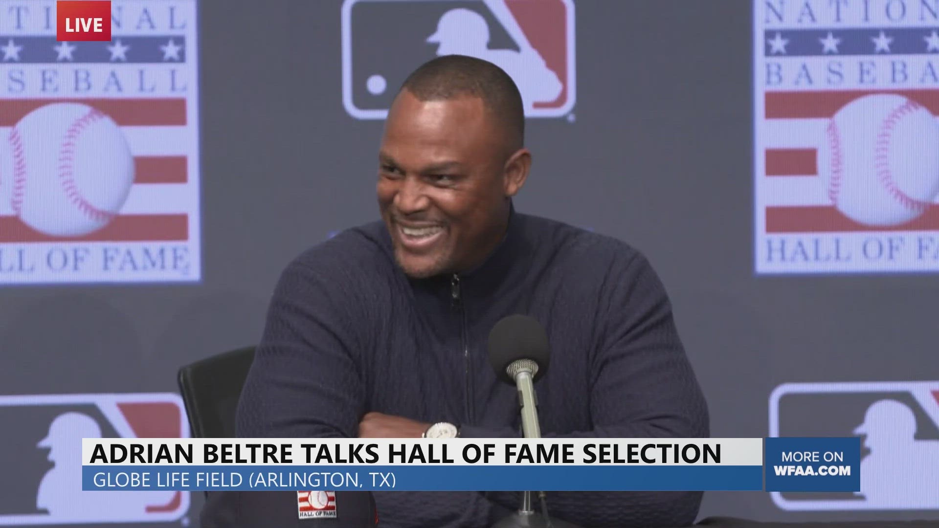 Adrian Beltre spoke to the media about his Hall of Fame selection on Jan. 24, 2024.