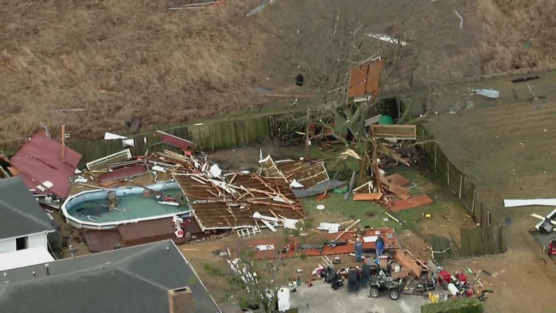 We got our first look Tuesday morning at the full scope of damage left behind by severe weather Monday night in Fannin County.