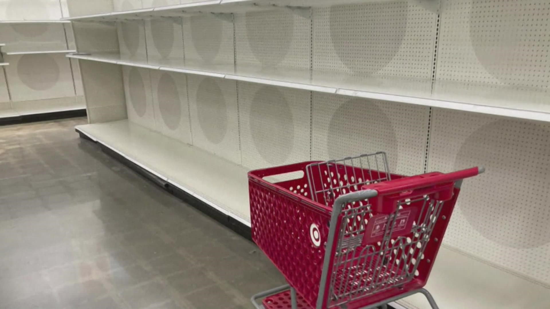Video shot across America shows a number of stores where shelves are empty.