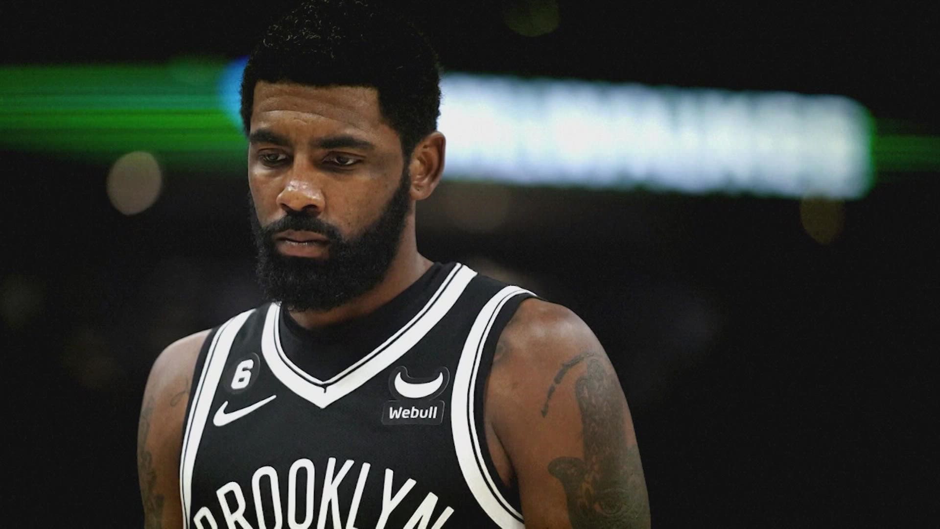 The team said in a statement that after Irving refused to say he had no antisemitic beliefs, he is "currently unfit to be associated with the Brooklyn Nets.”