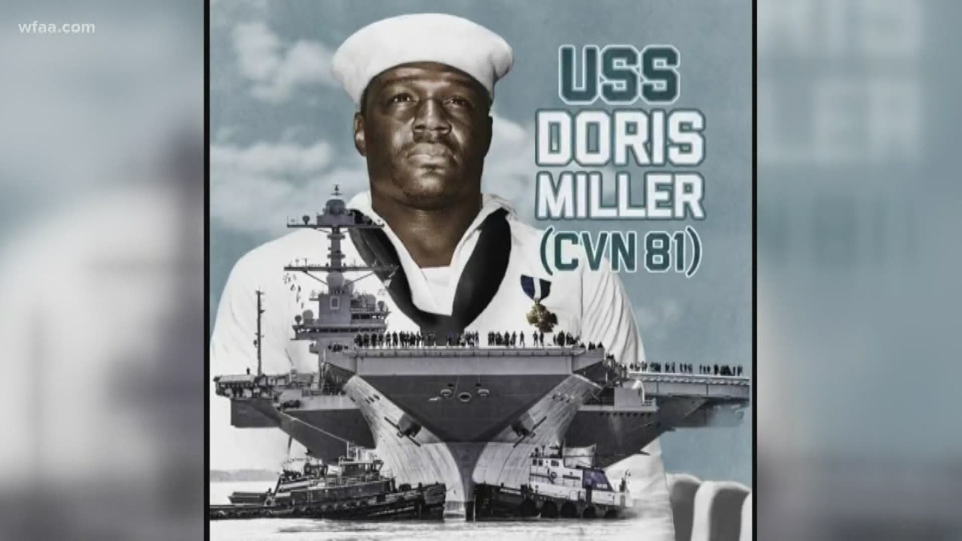 The U.S. Navy honored a World War II hero by naming a new aircraft carrier for Mess Attendant 2nd Class Doris Miller.