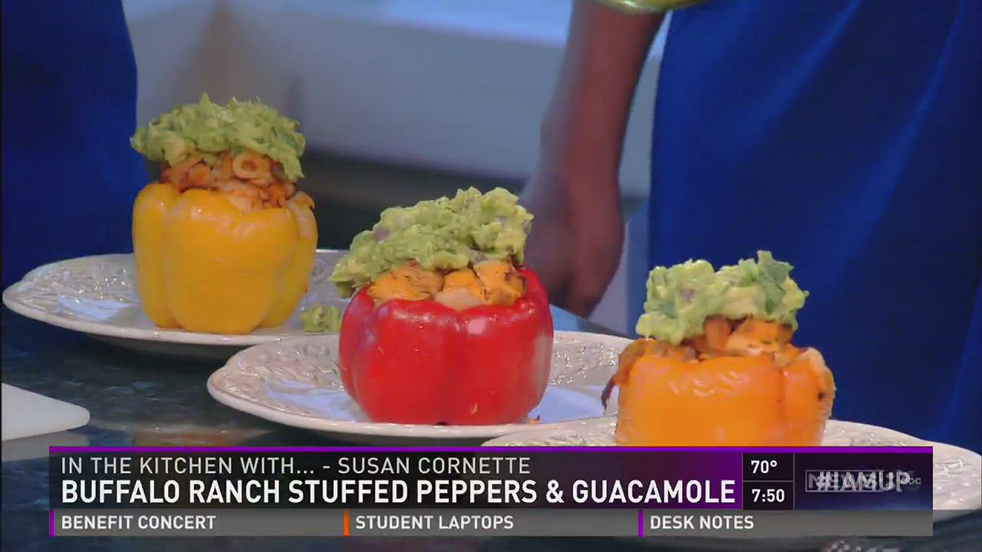 Susan Cornette joined us on News 8 Daybreak Saturday morning to show us one of her favorite healthy recipes! It's chicken-stuffed peppers with a kick.