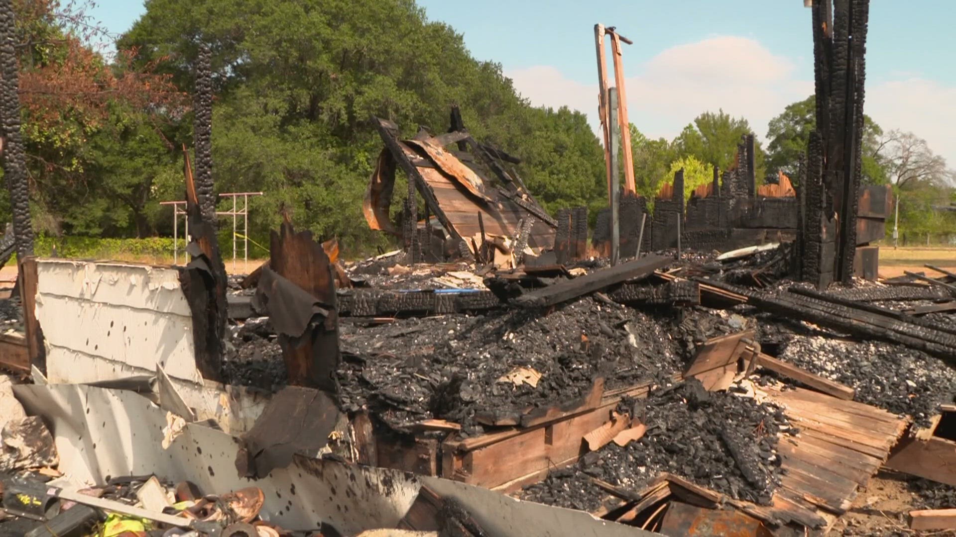 A fire on Aug. 31 burned down the Sandbranch Community Center, where residents often received aid and potable water.