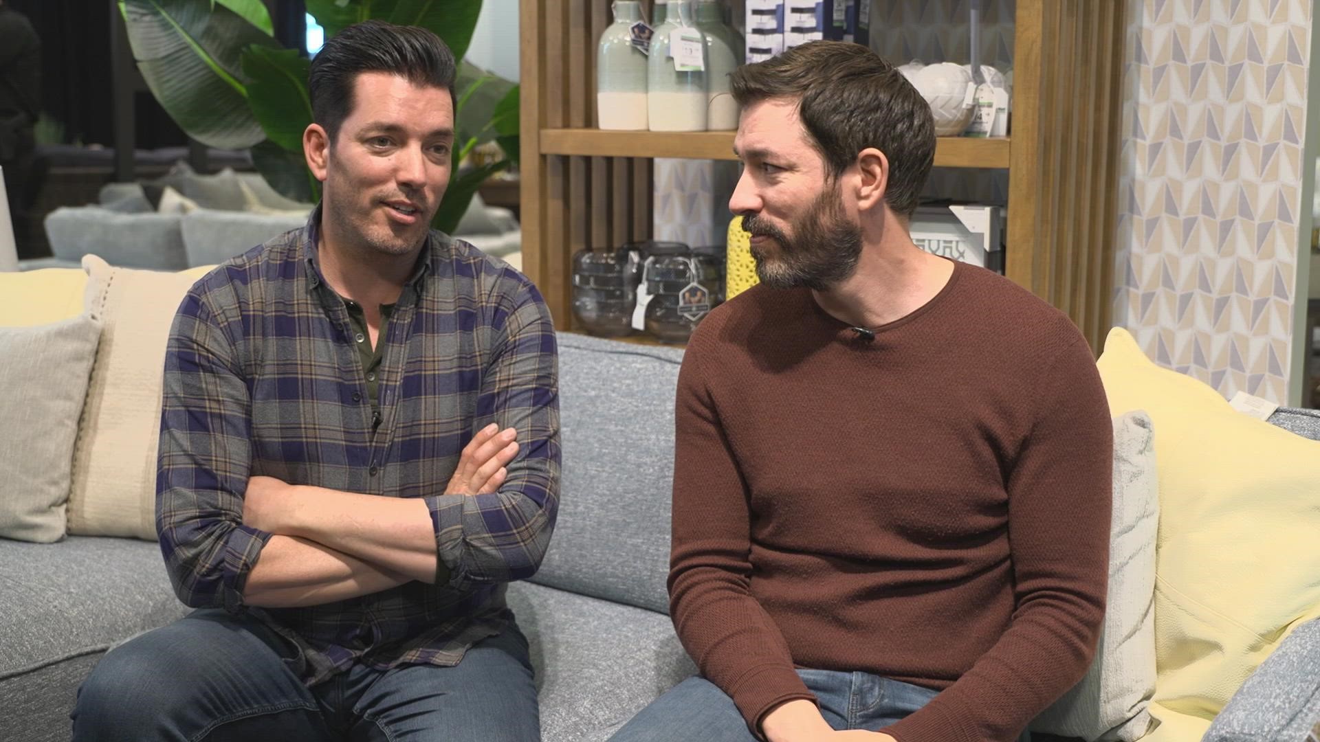 HGTV stars Jonathan and Drew Scott sit down with WFAA's Kara Sewell for a discussion that ranges from their new furniture line to their earliest days on television.