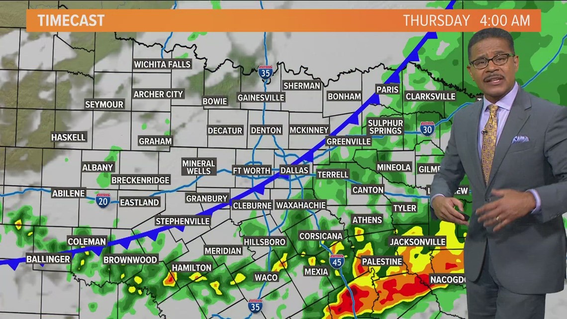 DFW Weather: Rain moving out Thursday as cold front comes in | wfaa.com