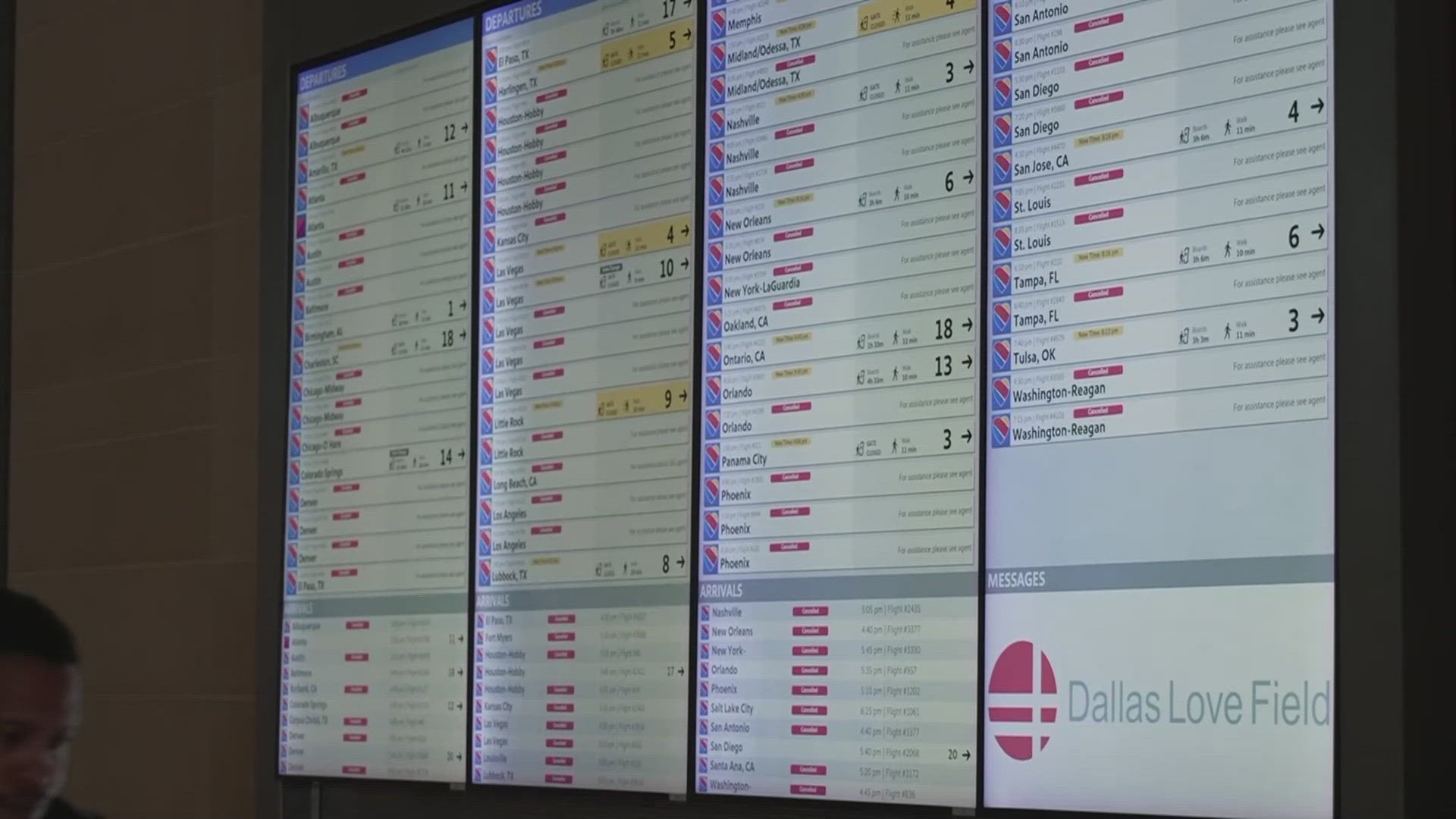 More than 200 flights have been cancelled at the Dallas airport.