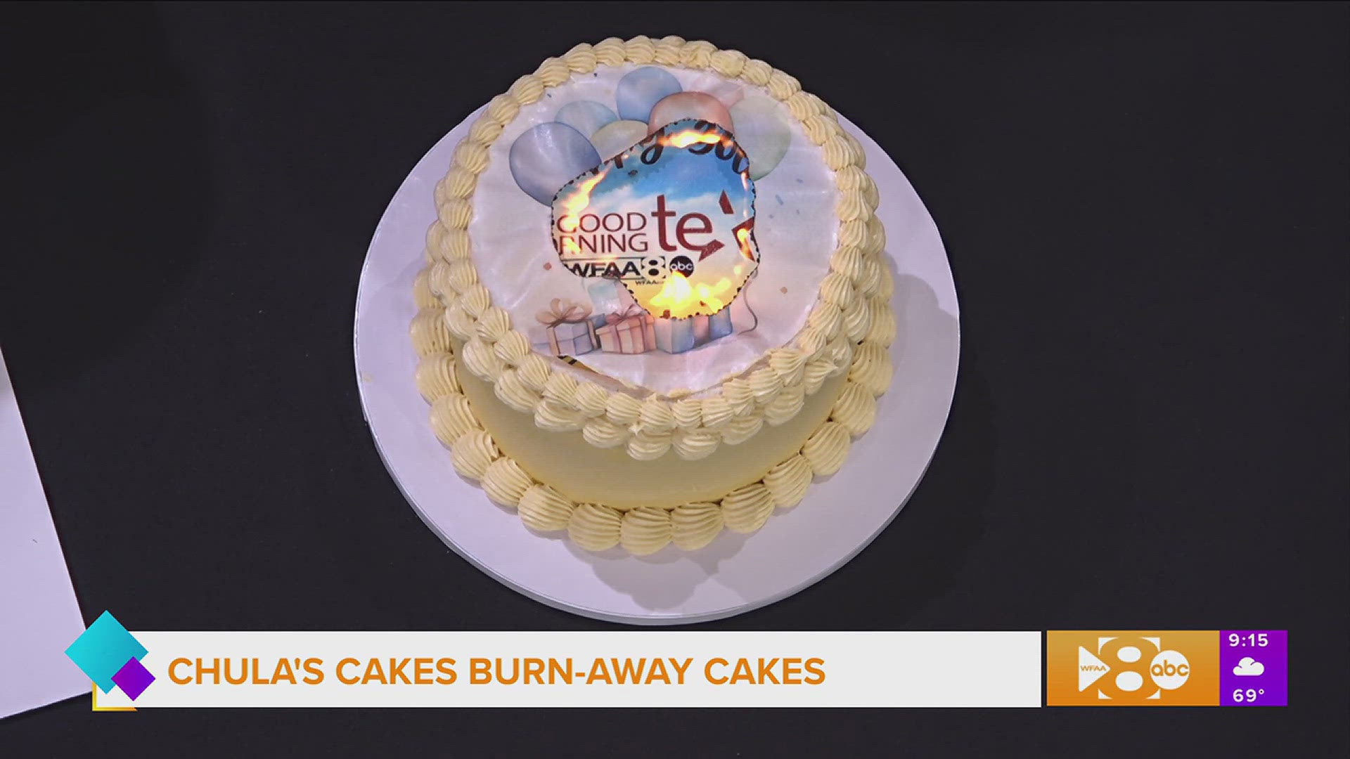 Chula's Cakes owner Ashley Duarte shows us her burn-away cakes. Go to @chulascakes1 for more information.