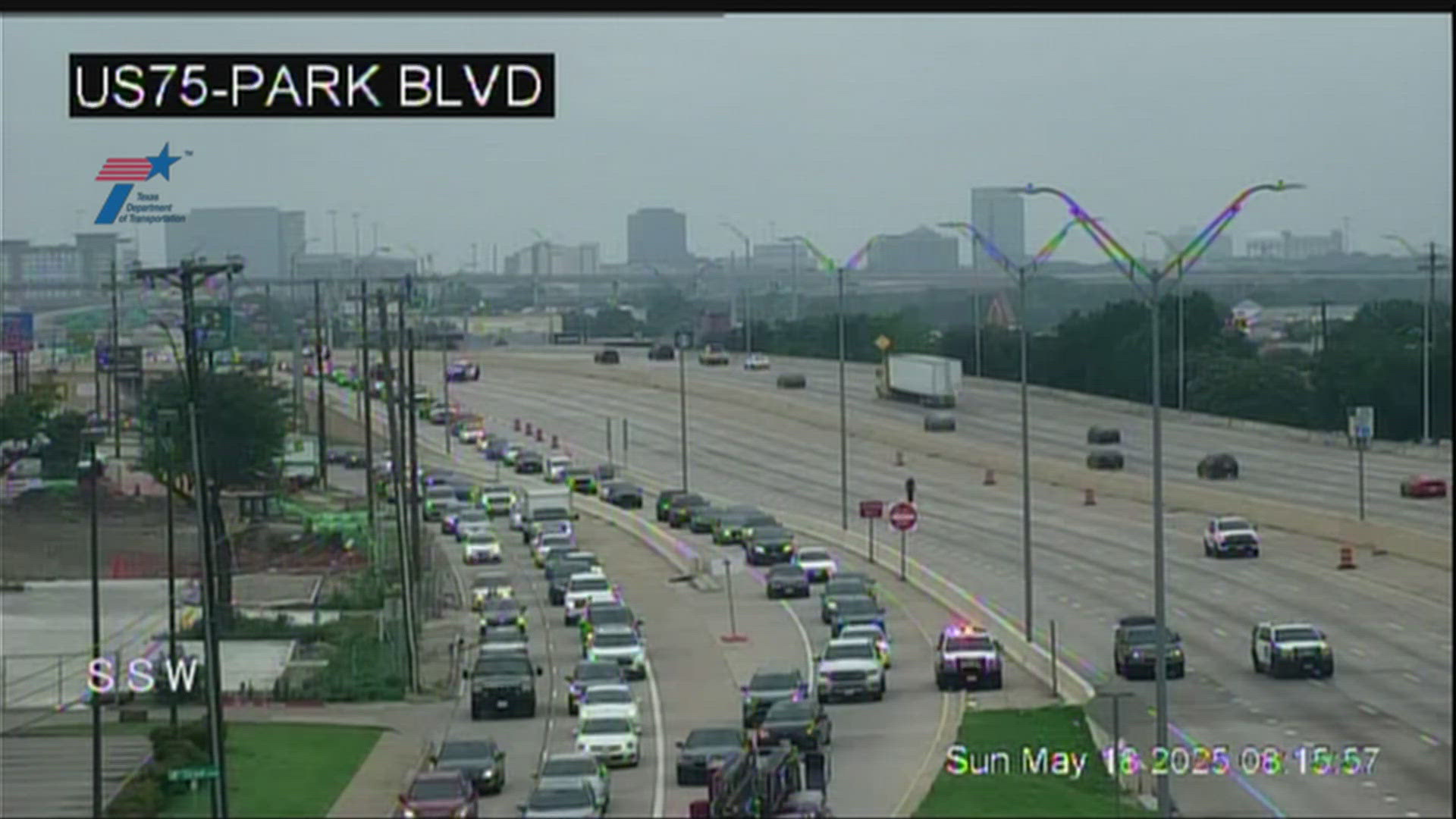 All northbound lanes were closed Sunday due to a crash.