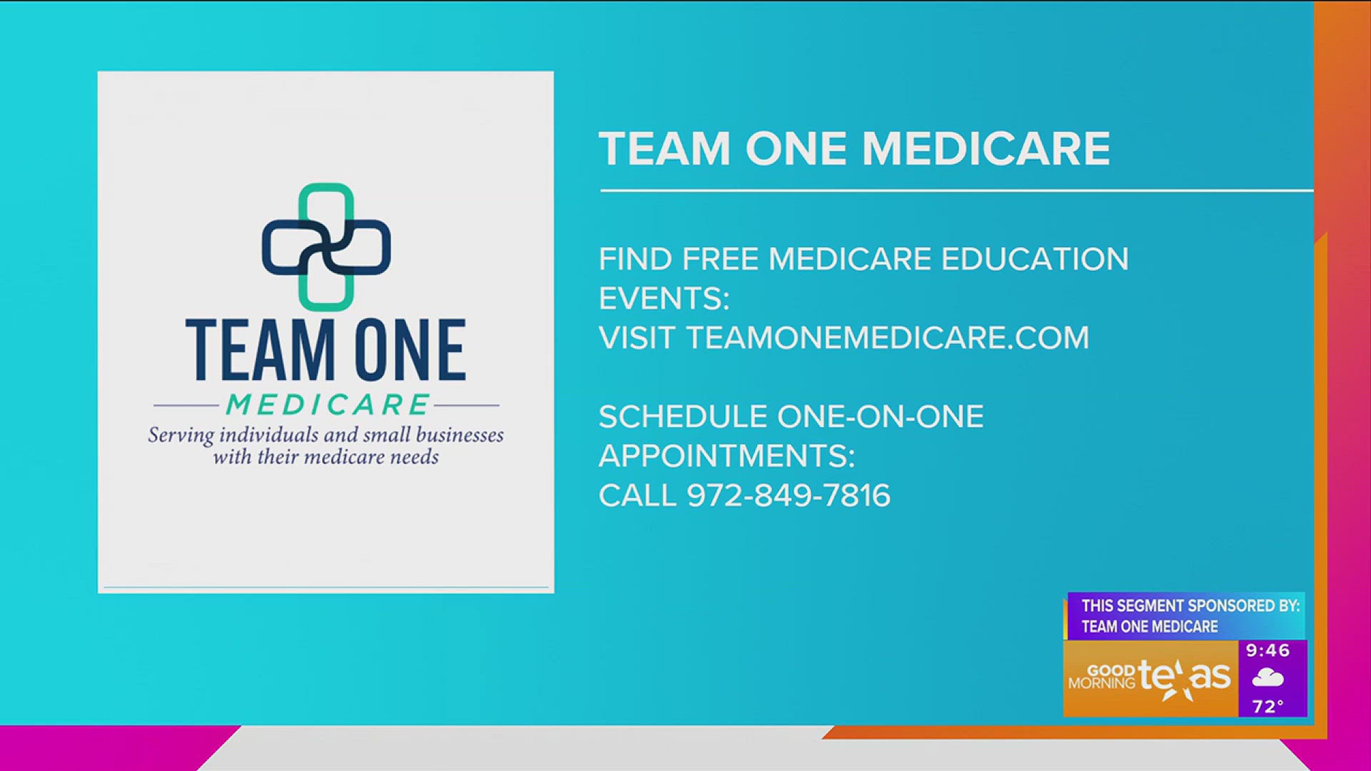 This segment is sponsored by Team One Medicare.