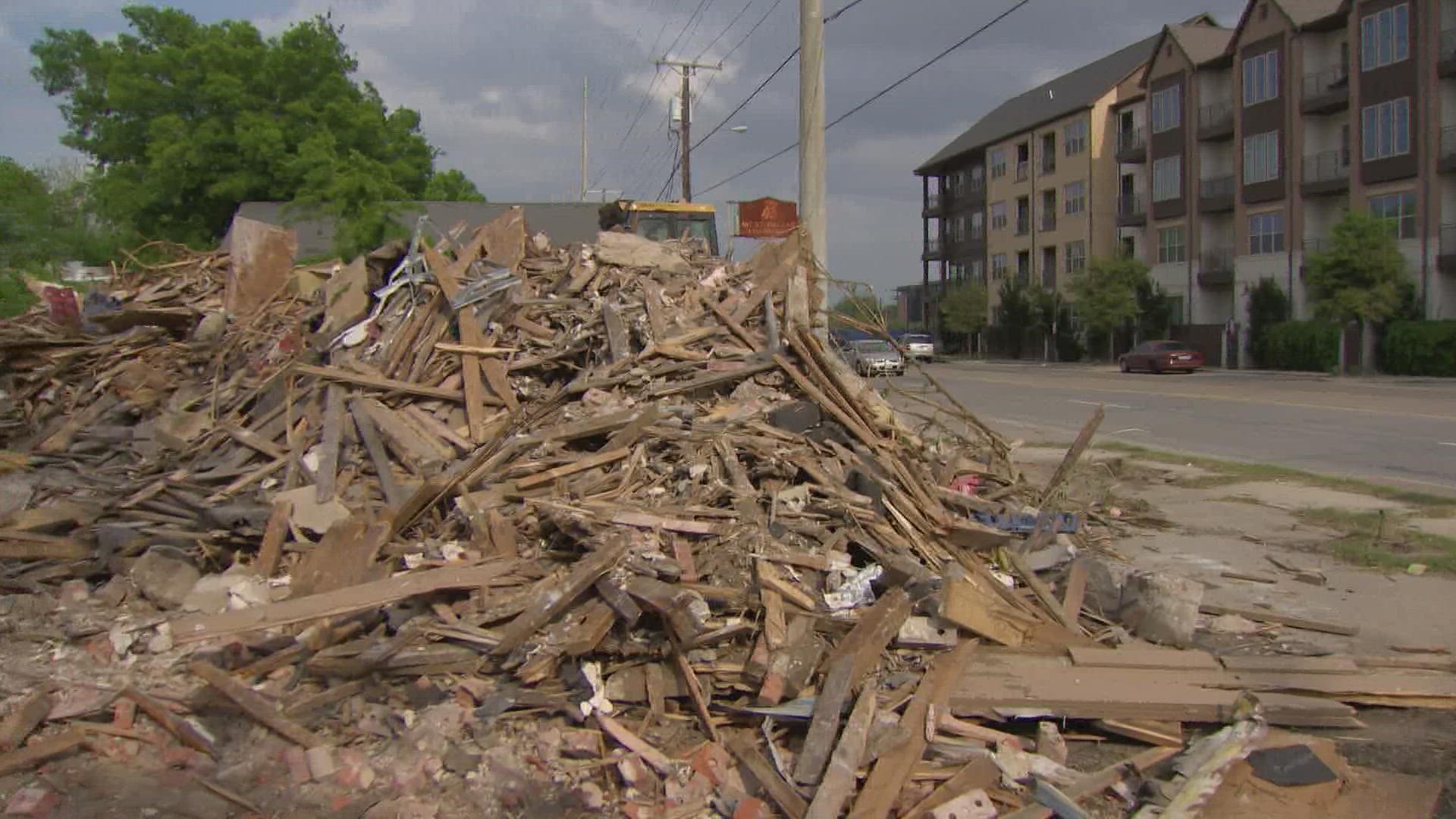 A west Dallas gas station owned by Clyde Barrow's family was demolished Thursday.