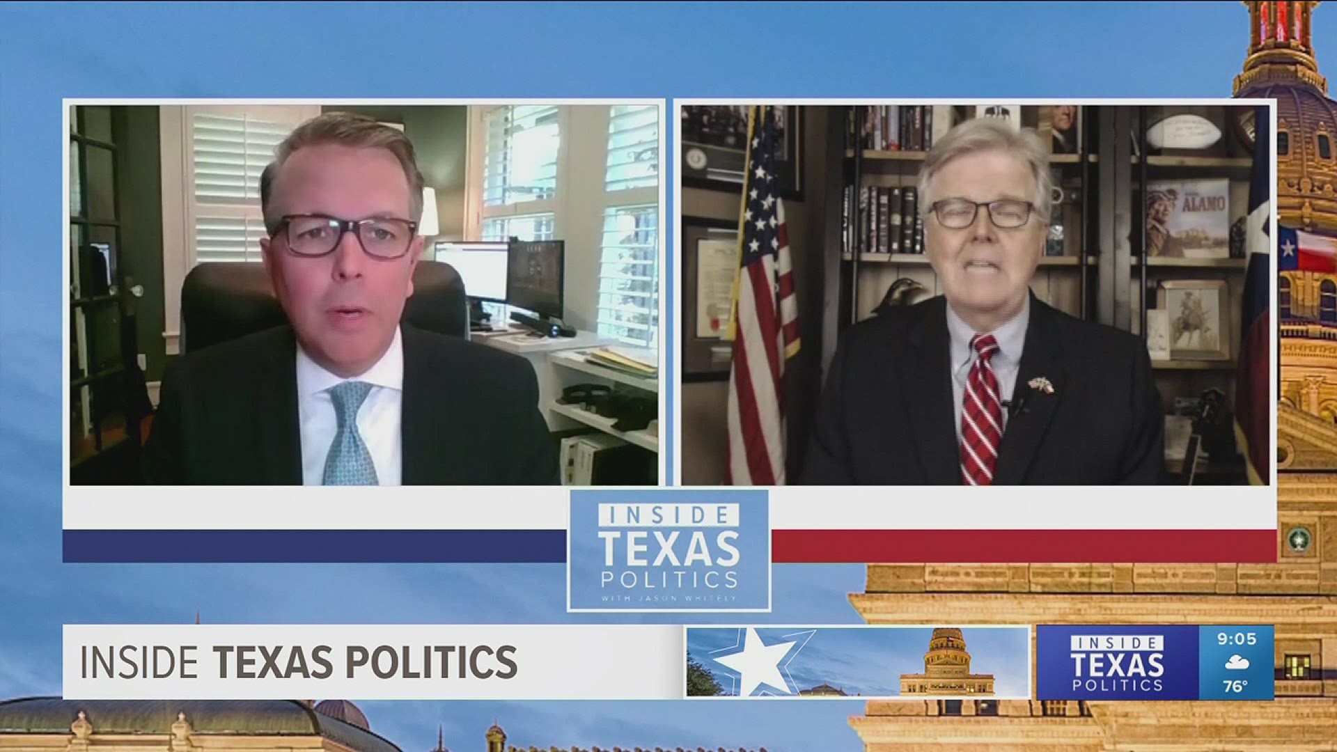 Lt. Gov. Dan Patrick came on Inside Texas Politics to discuss potential legislation on energy reform and other items working their way through the process.