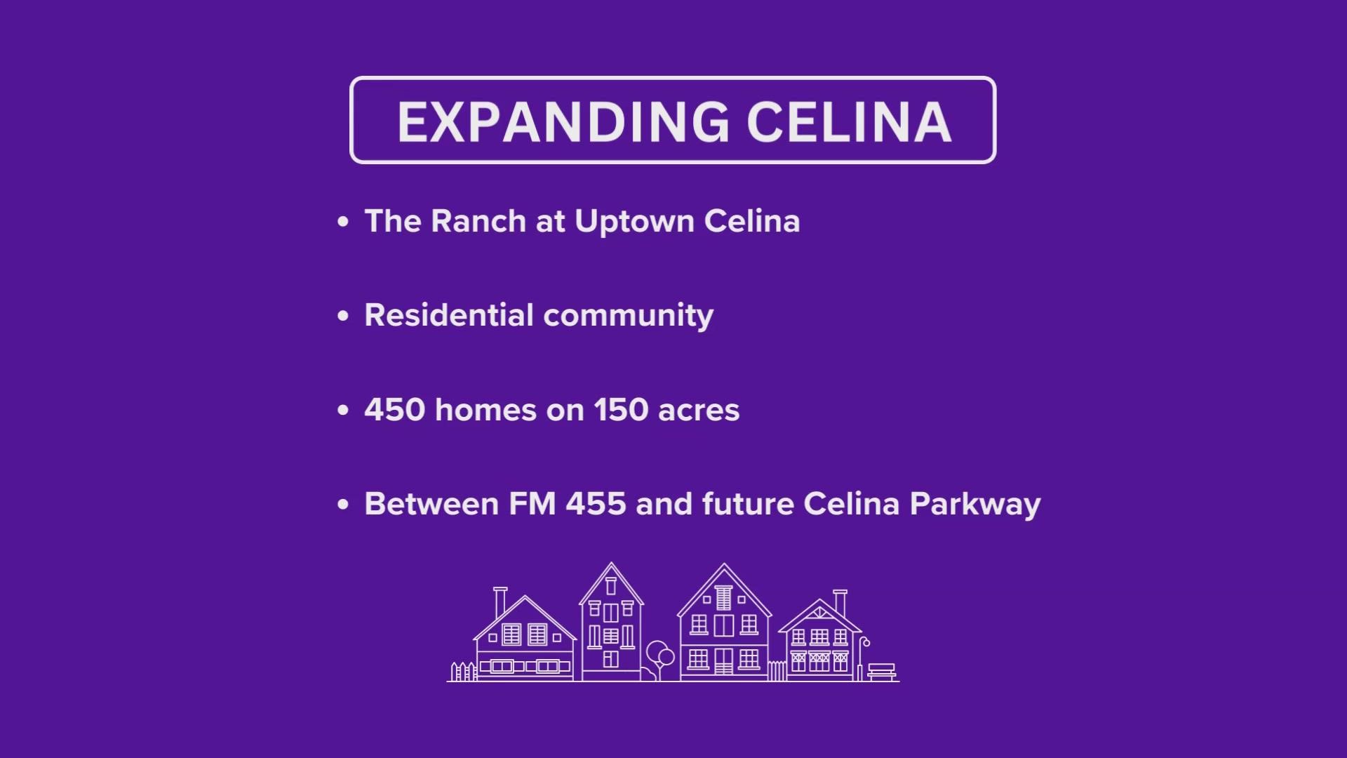 The development roughly two miles east of the future Dallas North Tollway will tie into Celina's downtown square.