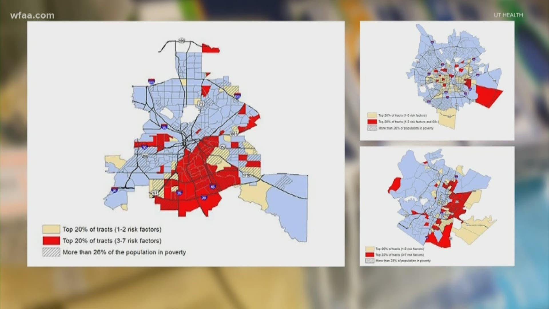 WFAA's Sonia Azad explains how certain areas of different Texas cities may experience higher levels of need when it comes to health care for COVID-19.