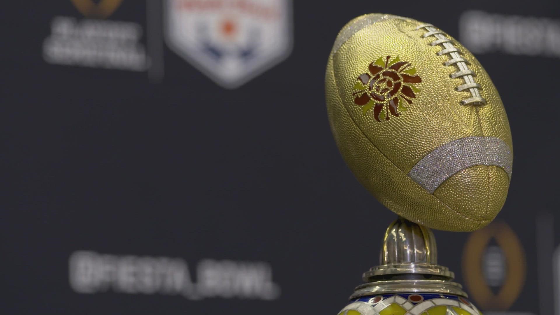 The Horned Frogs take on the Michigan Wolverines at the Fiesta Bowl in Glendale, Arizona.