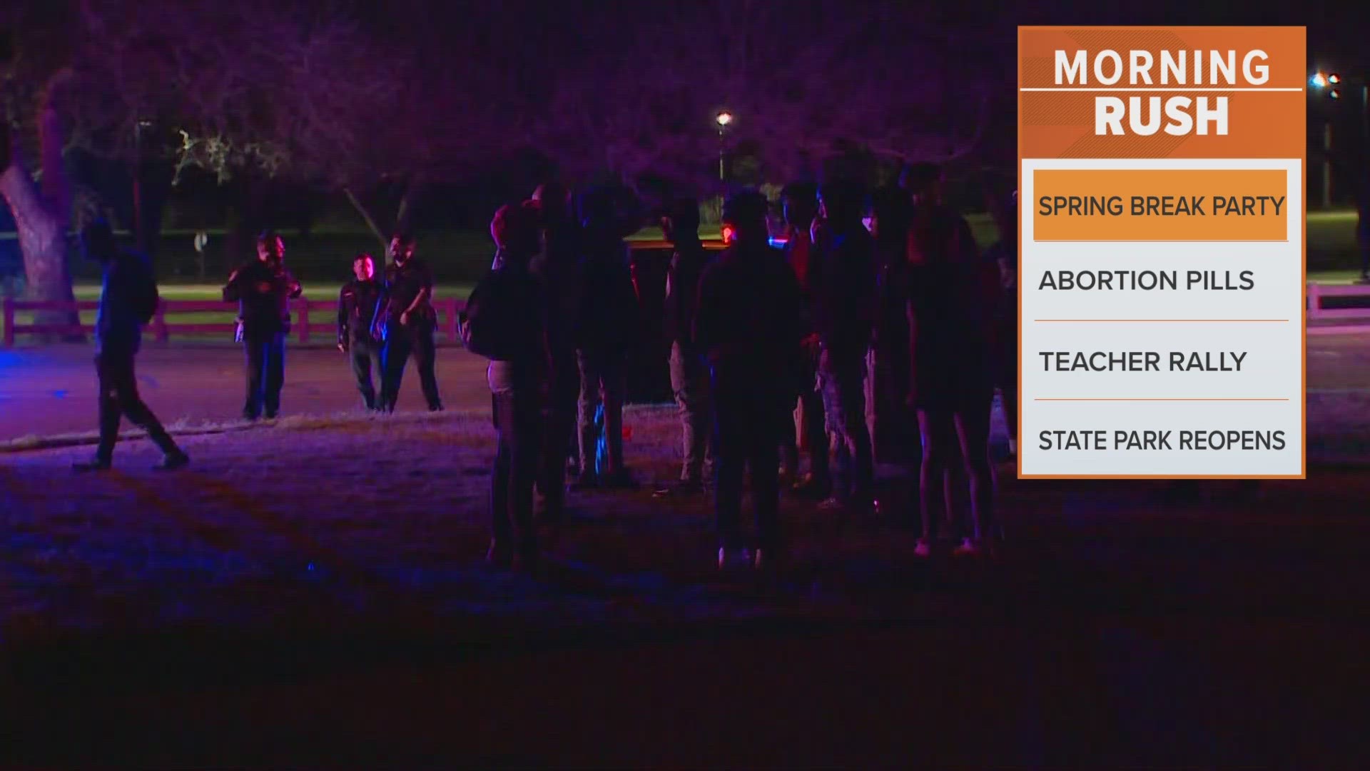 Police said shots were fired as they addressed a large crowd at Katherine Rose Memorial Park.