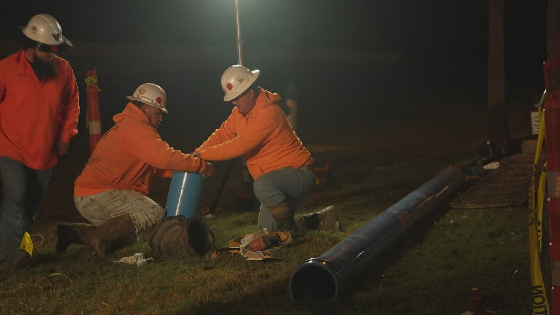 A broken water main break caused several other mains to break too.