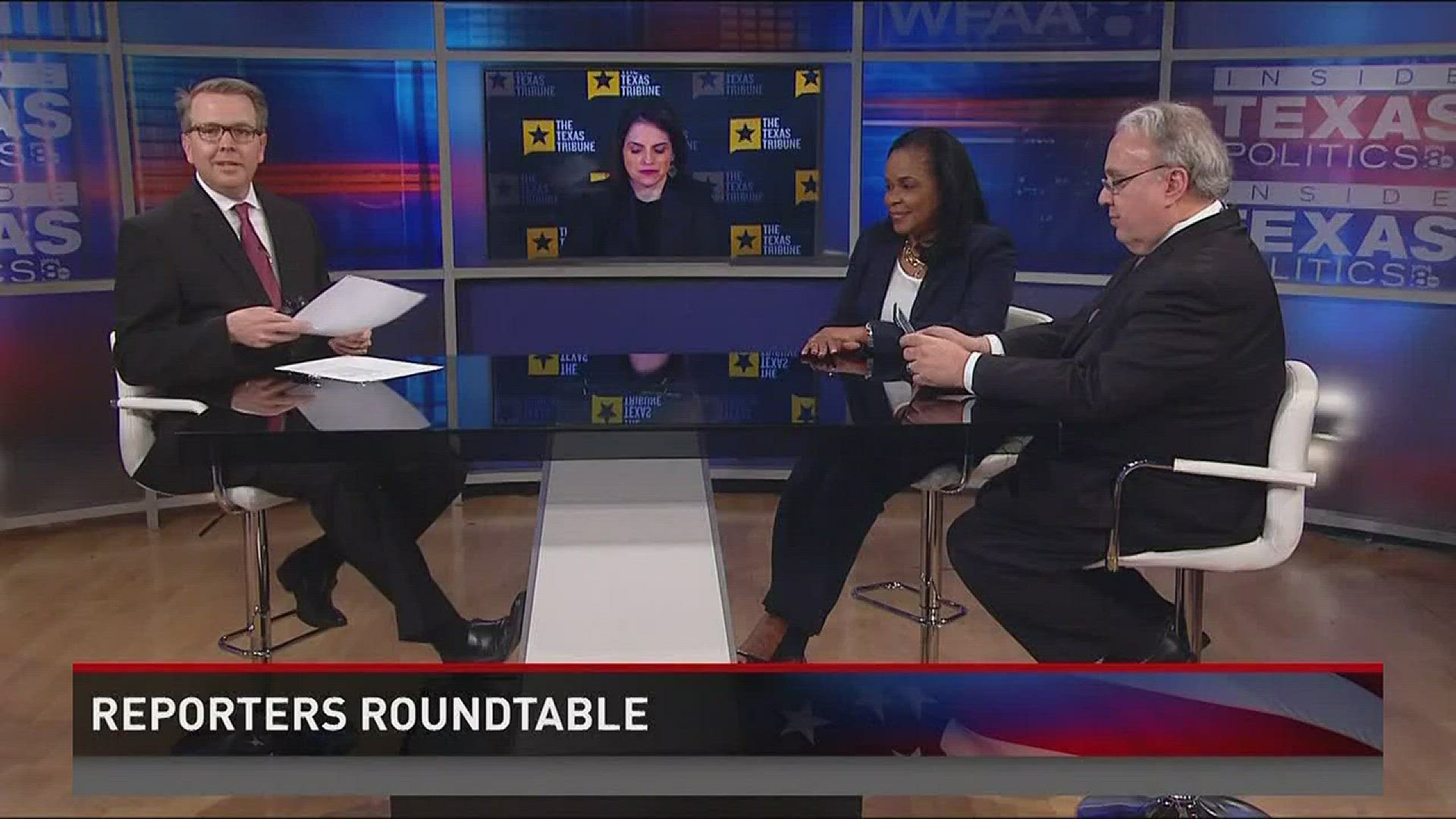Reporters Roundtable puts the headlines in perspective each week. Bud and Ross returned along with Berna Dean Steptoe, WFAA's political producer. They discussed Texas comptroller Glenn Hegar's warning to legislators that the state's credit rating could b