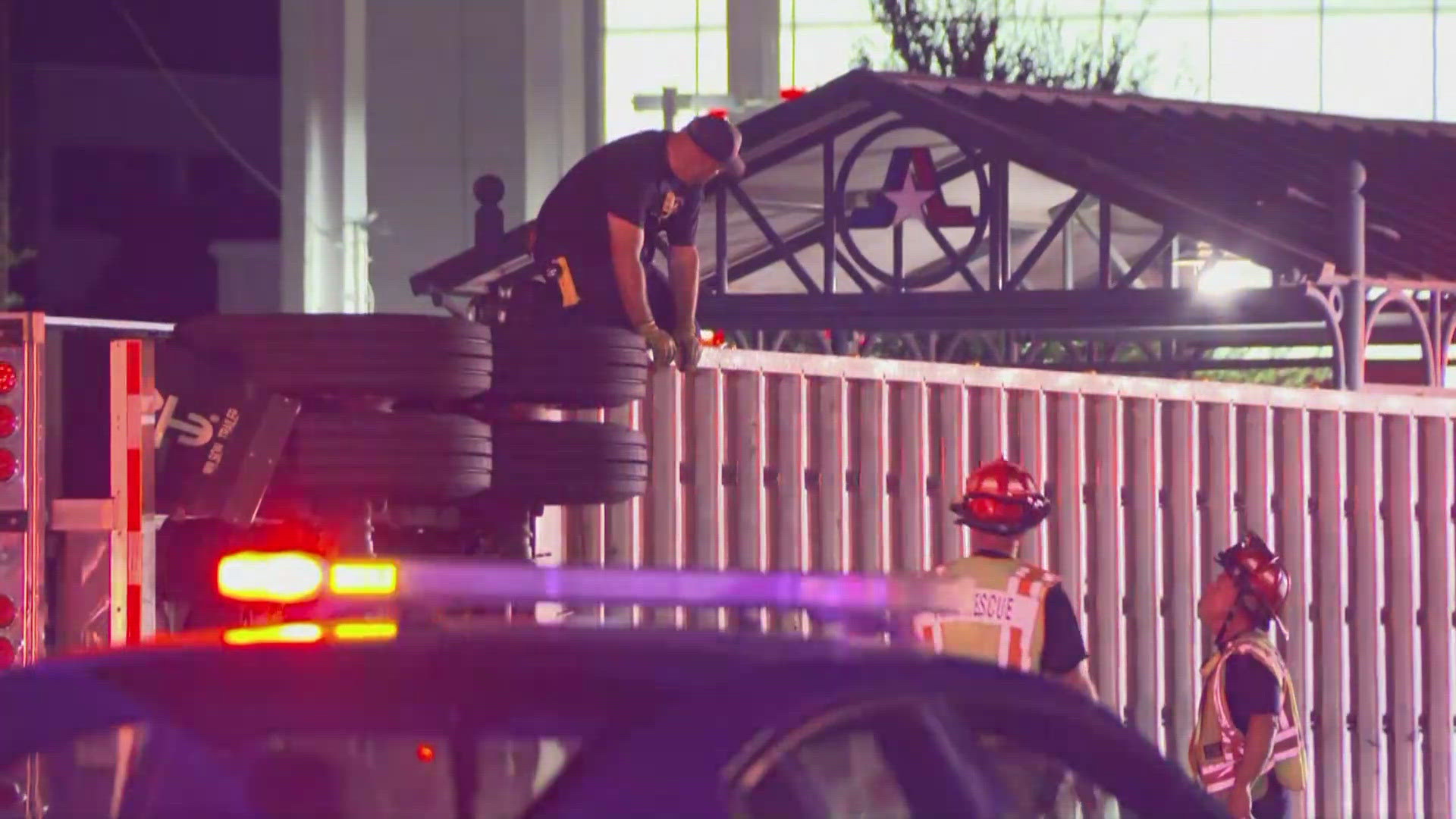 83 head of cattle are trapped in an overturned trailer in Arlington, Texas. Police say to get them out, they'll have to build a pen around the trailer.